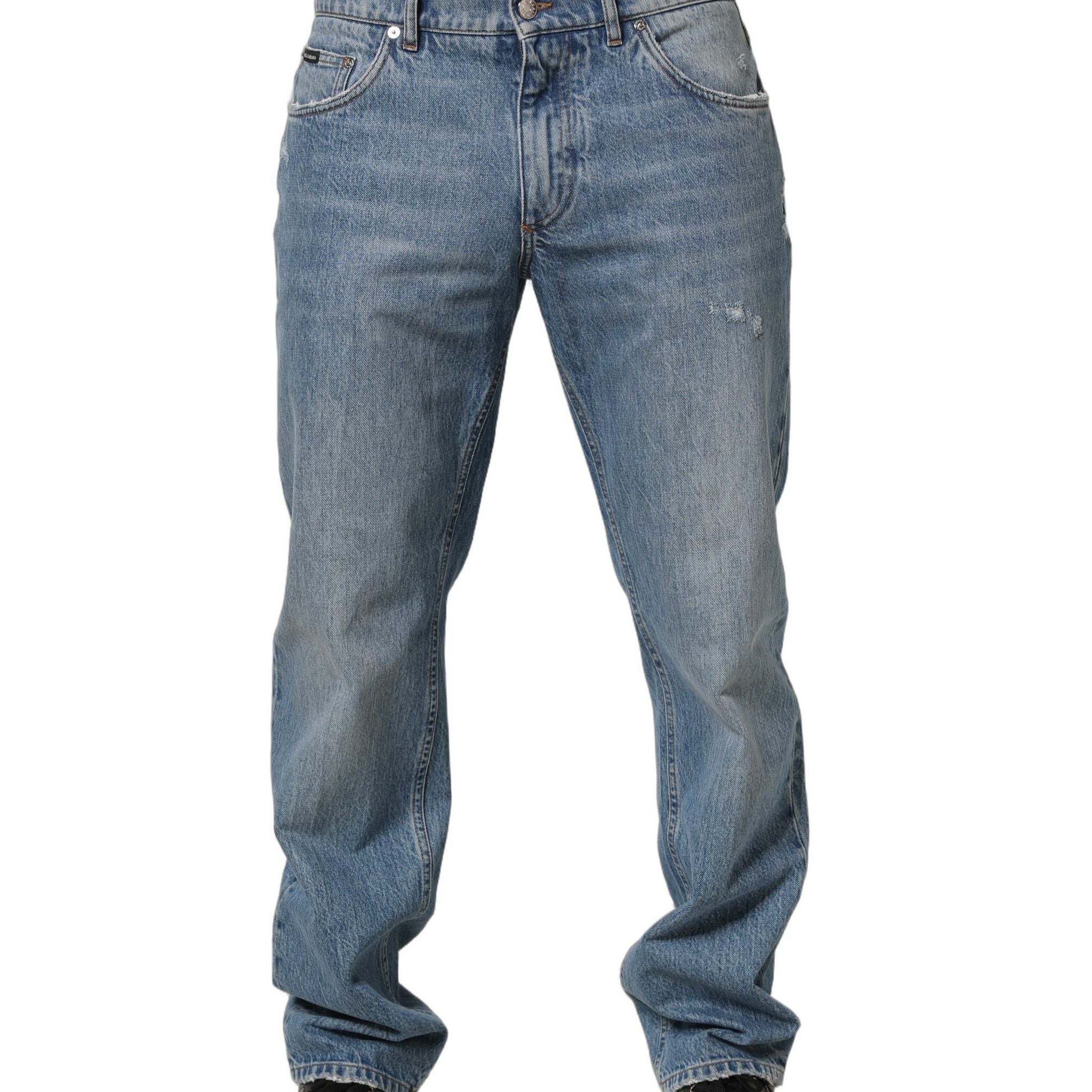 Dolce & Gabbana Light Blue Washed MidWaist Classic Denim Jeans