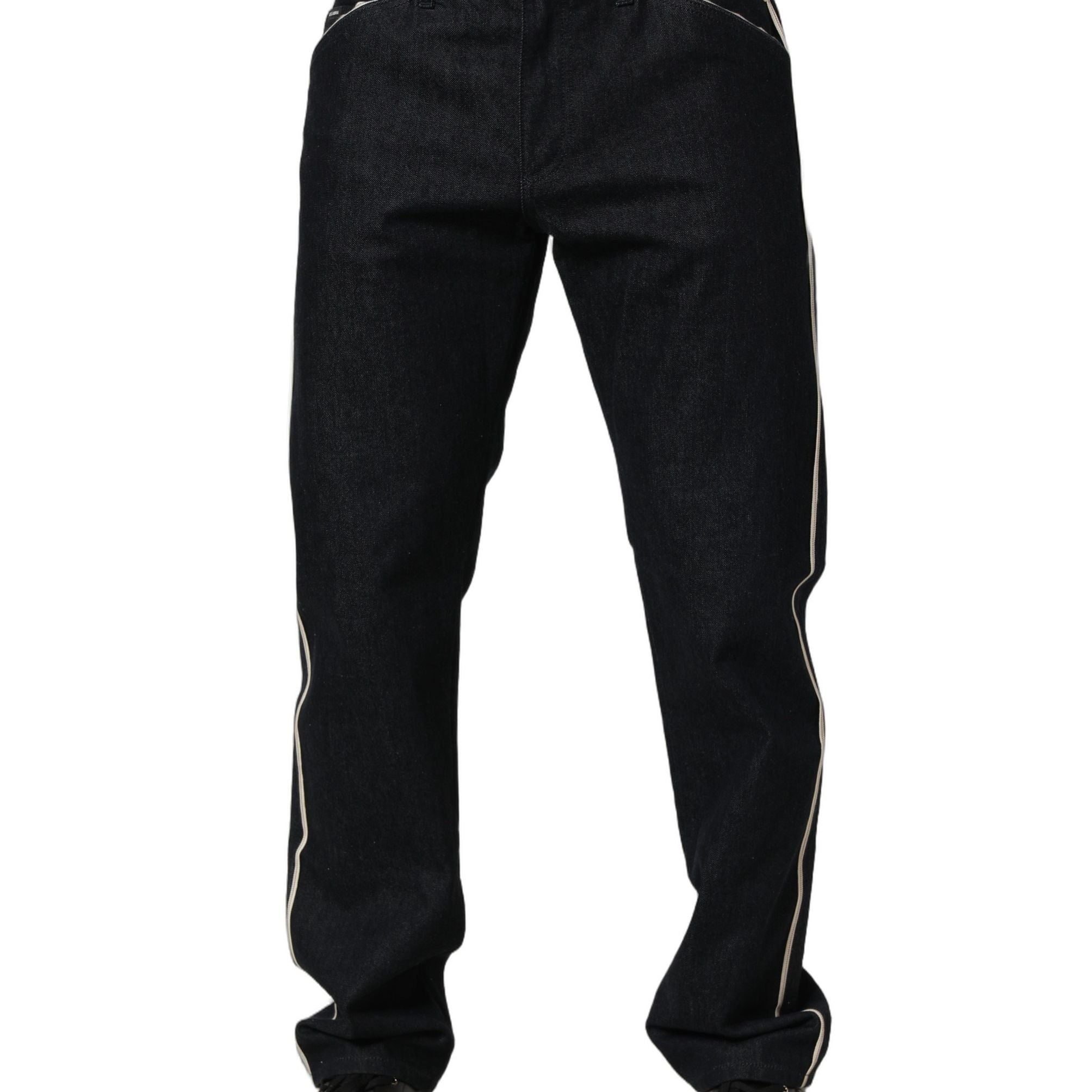 Dolce & Gabbana Black Cotton Mid Waist Classic Men Denim Jeans