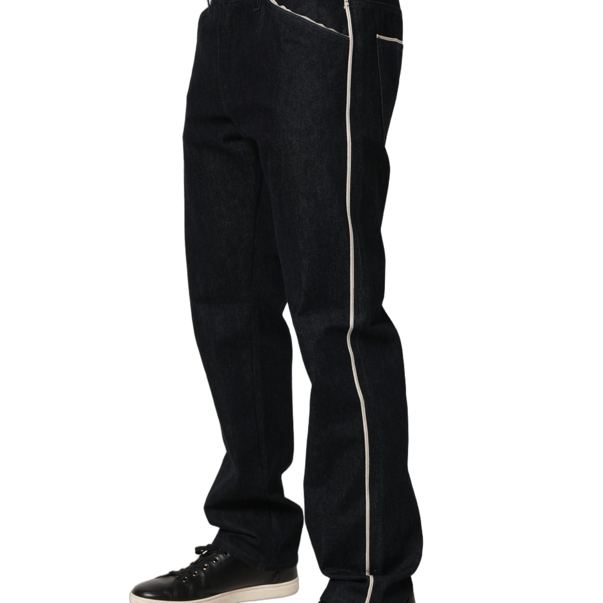 Dolce & Gabbana Black Cotton Mid Waist Classic Men Denim Jeans