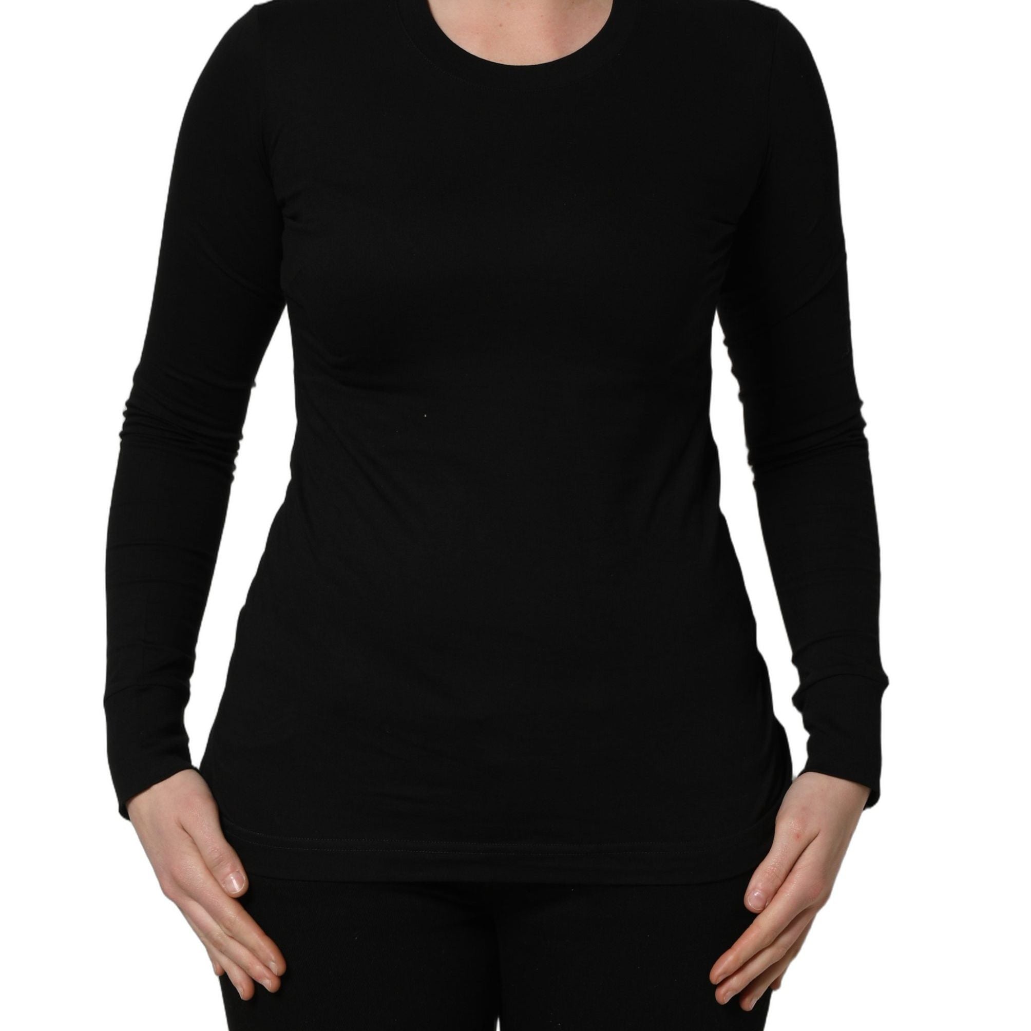 Dolce & Gabbana Black Long Sleeves Crew Neck Pullover Sweater