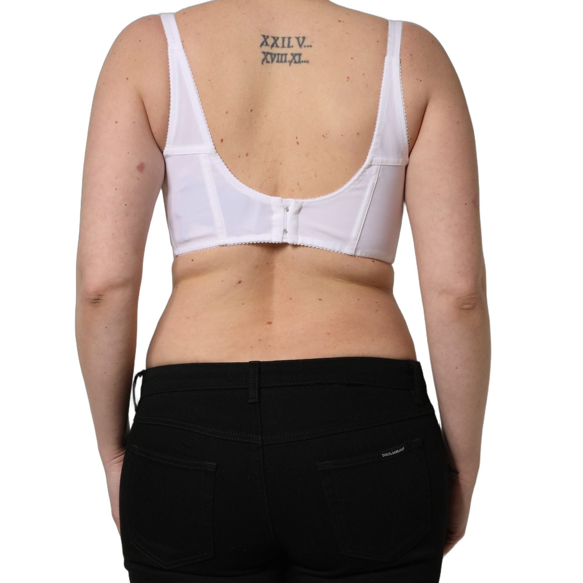Dolce & Gabbana White Pearls Beaded Corset Bustier Crop Top