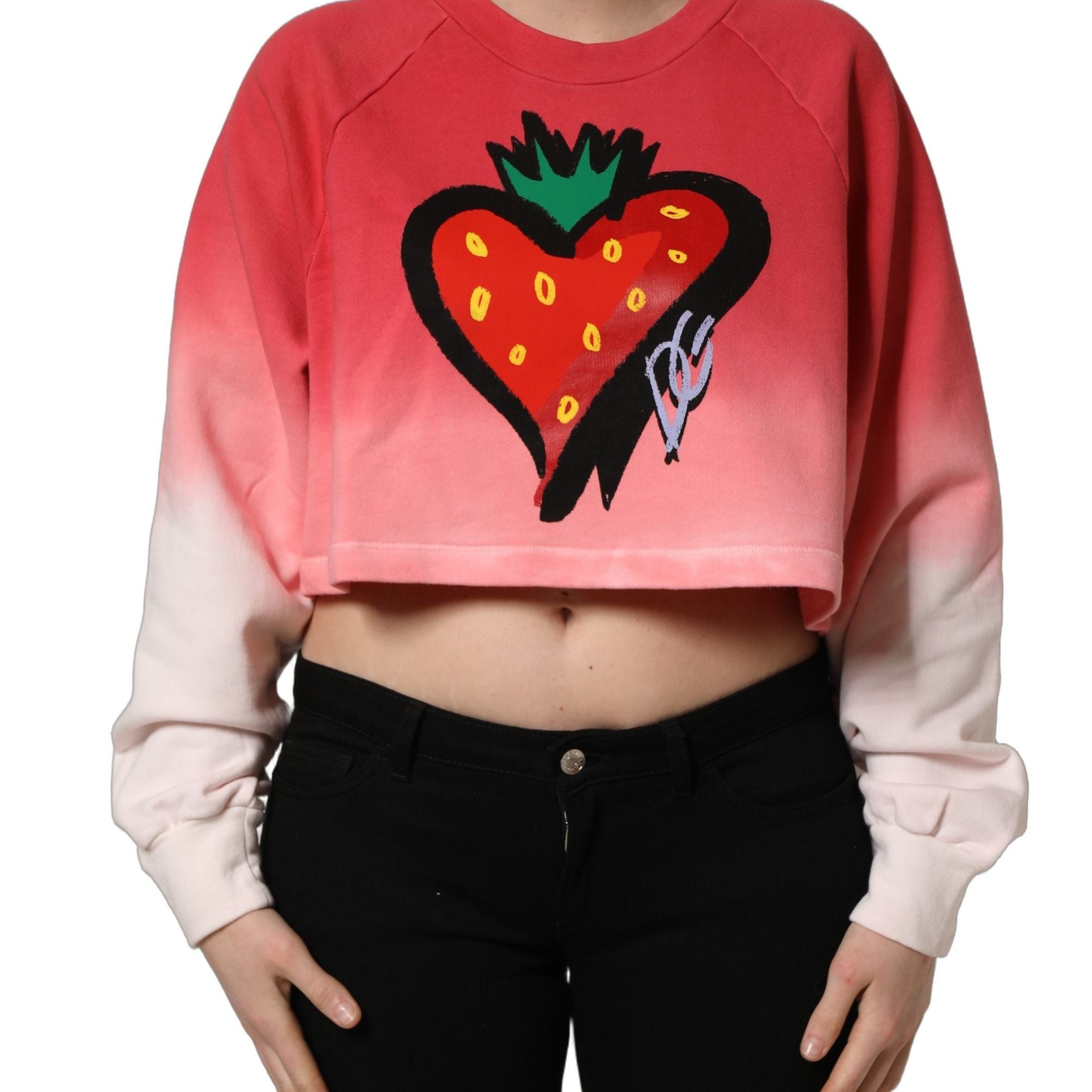 Dolce & Gabbana Multicolor StrawberryPrint Sweatshirt Sweater
