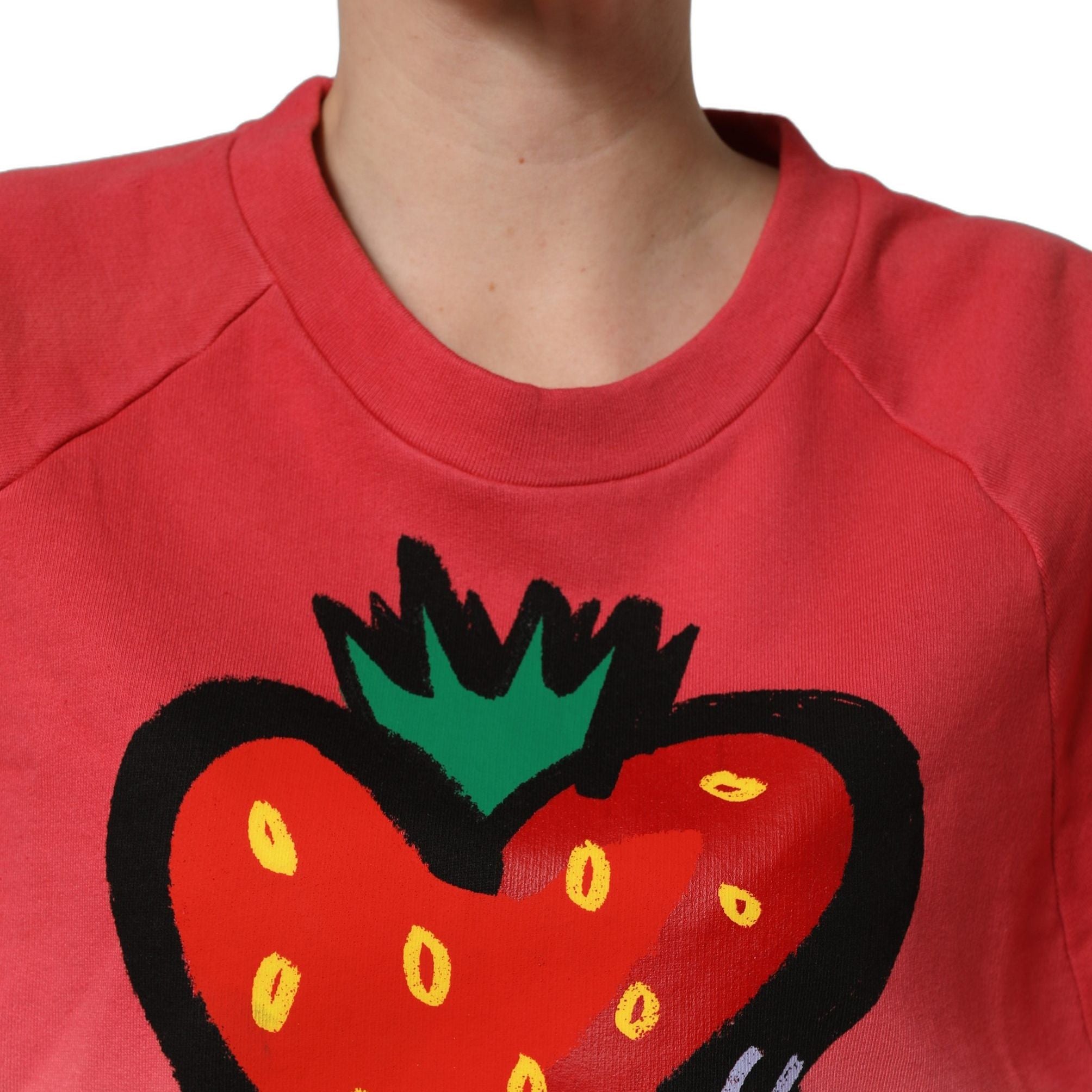 Dolce & Gabbana Multicolor StrawberryPrint Sweatshirt Sweater