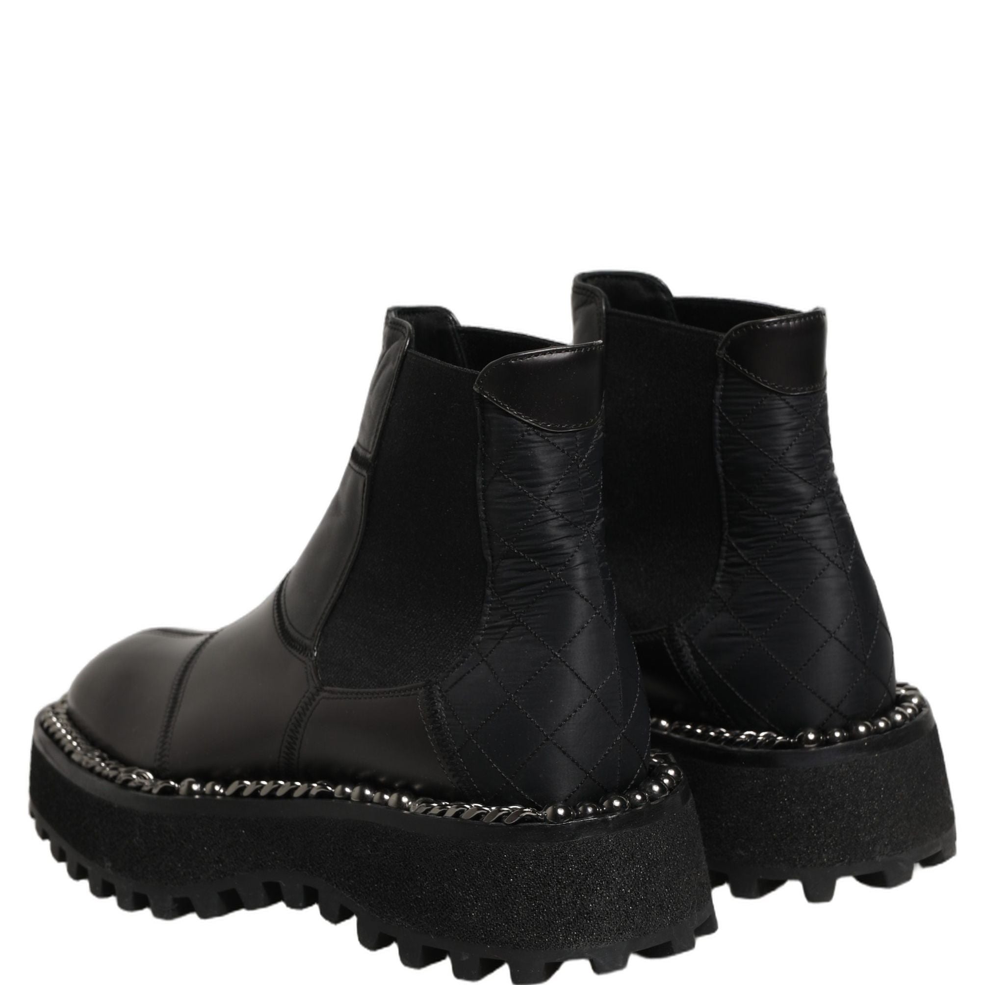 Dolce & Gabbana Black Leather Slip On Chelsea Boots Shoes