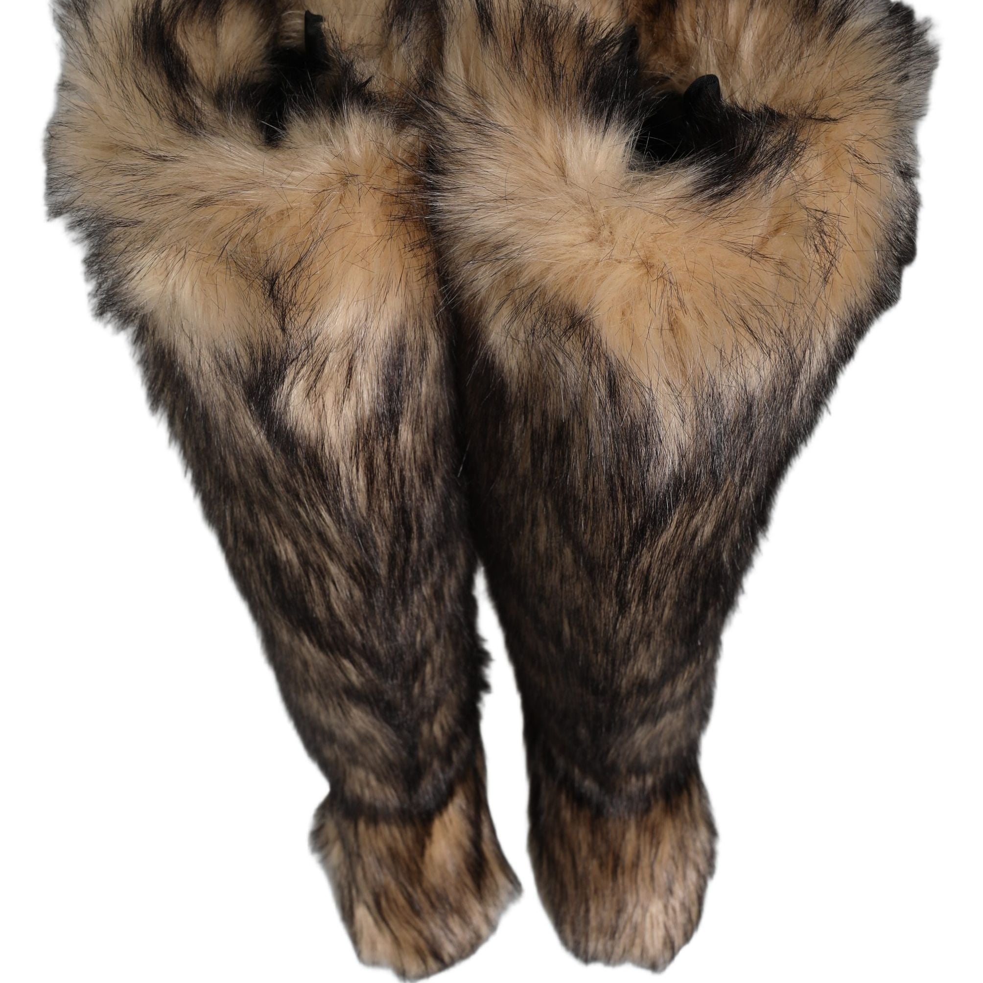 Dolce & Gabbana Brown Faux Skim Ski Fur Knee High Boots Shoes