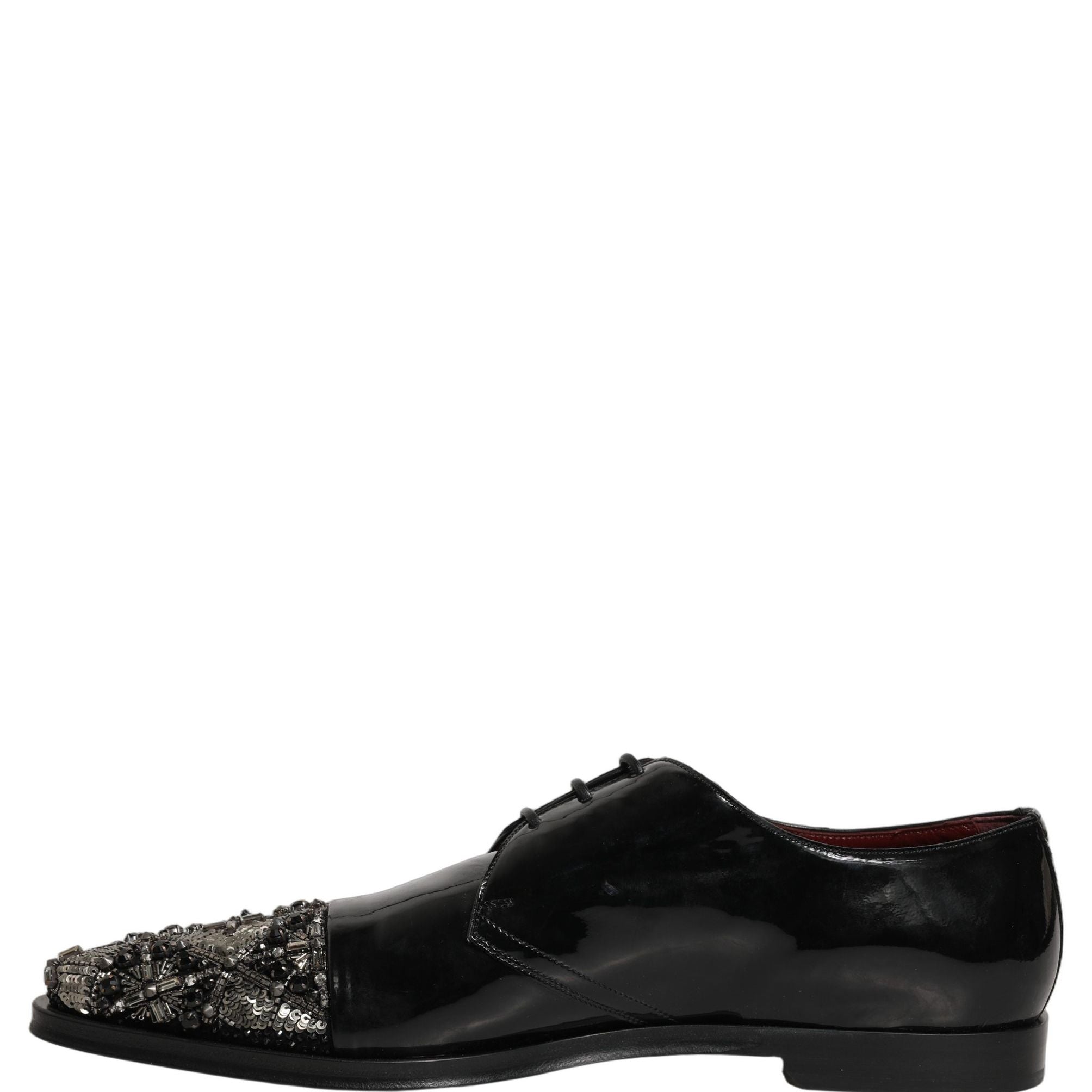 Dolce & Gabbana Black Embellished Derby Dress Formal Shoes