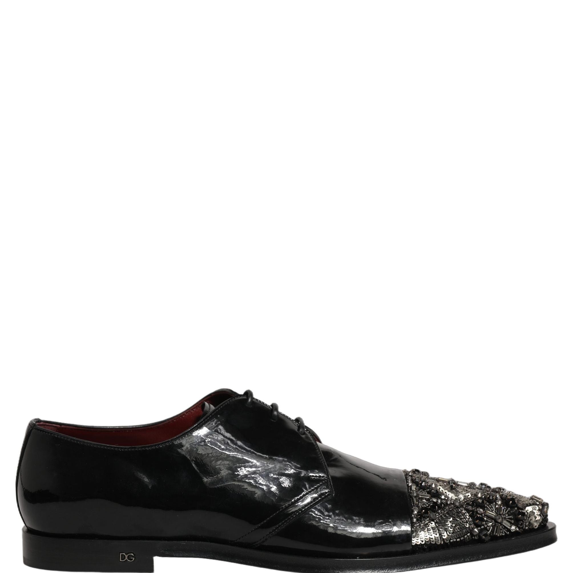 Dolce & Gabbana Black Embellished Derby Dress Formal Shoes