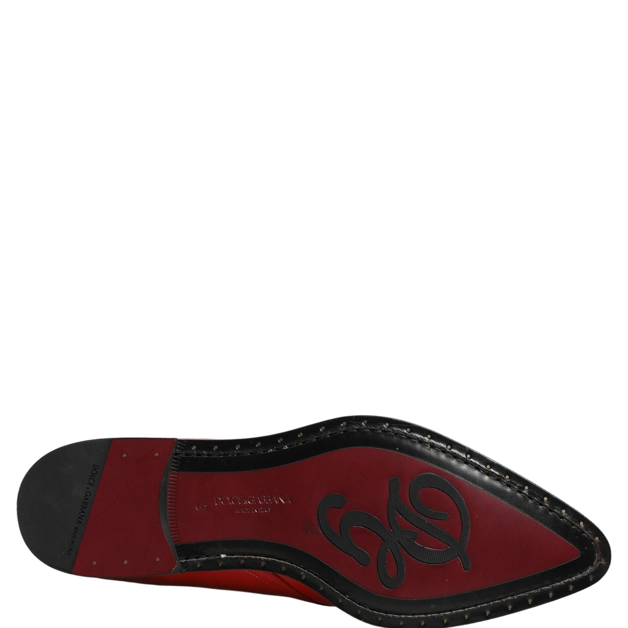 Dolce & Gabbana Red Embellished Men Derby Dress Formal Shoes