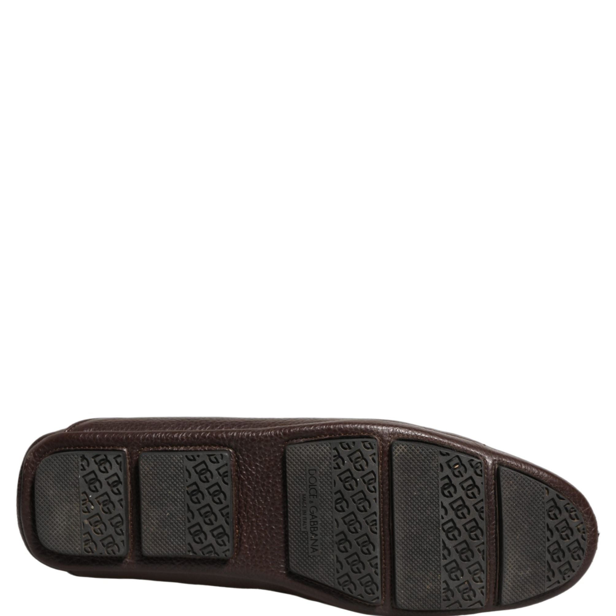 Dolce & Gabbana Brown Deerskin Leather Driver Loafers Shoes