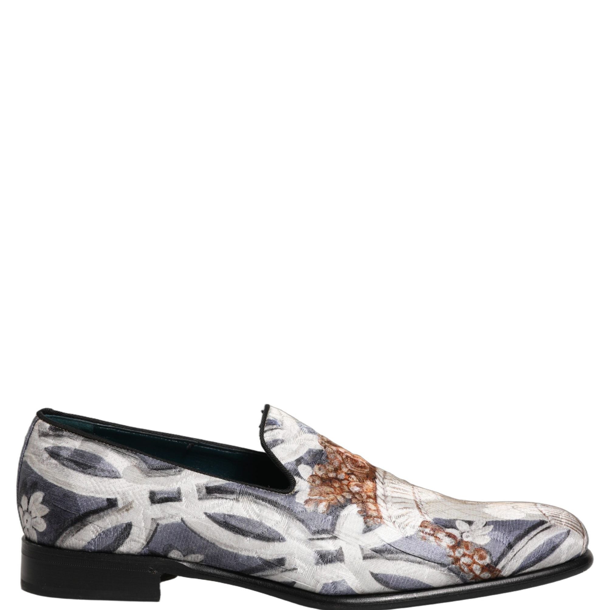Dolce & Gabbana Multicolor Floral Tapestry Embroidery Loafer Shoes