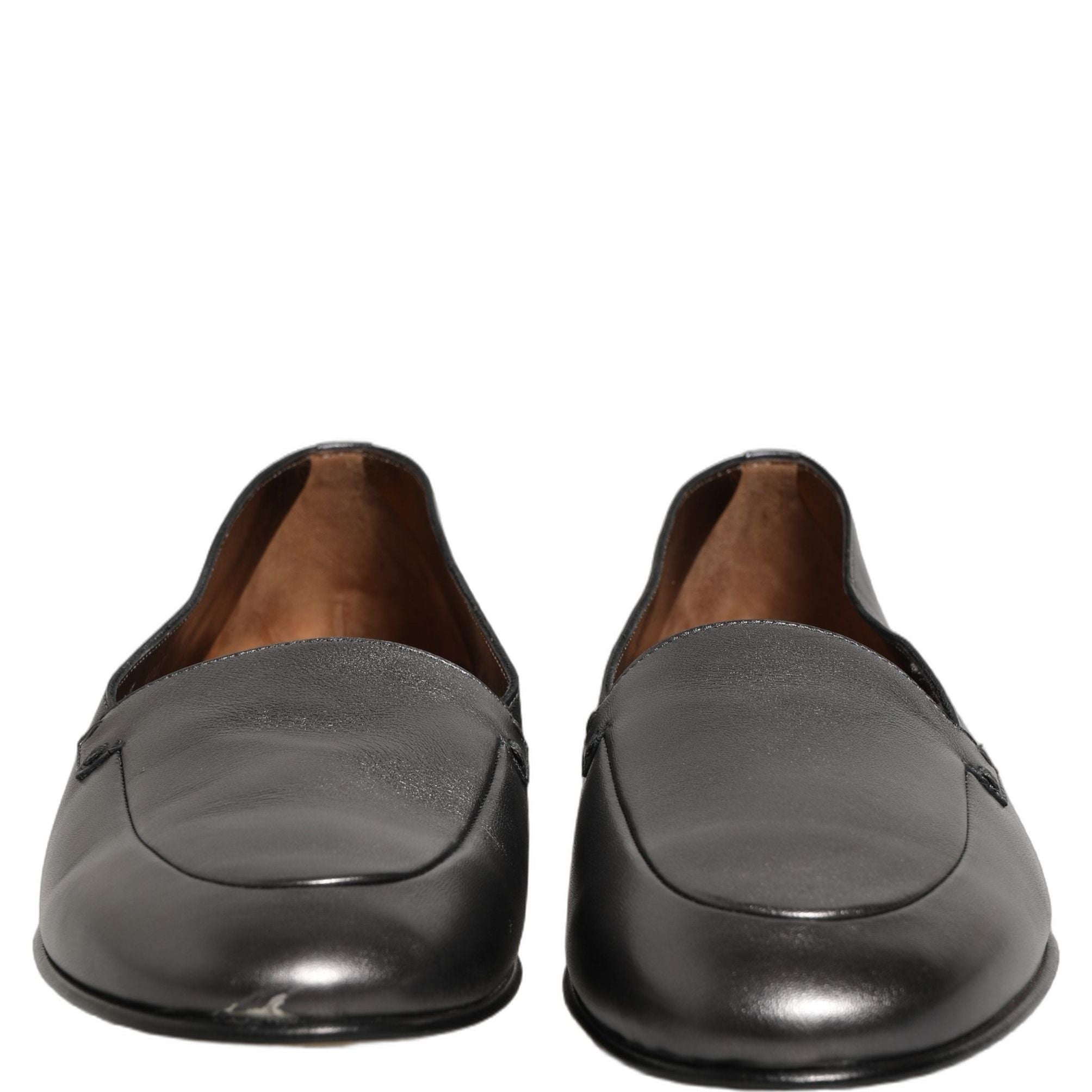 Dolce & Gabbana Silver Leather DG Logo Slip On Loafers Shoes