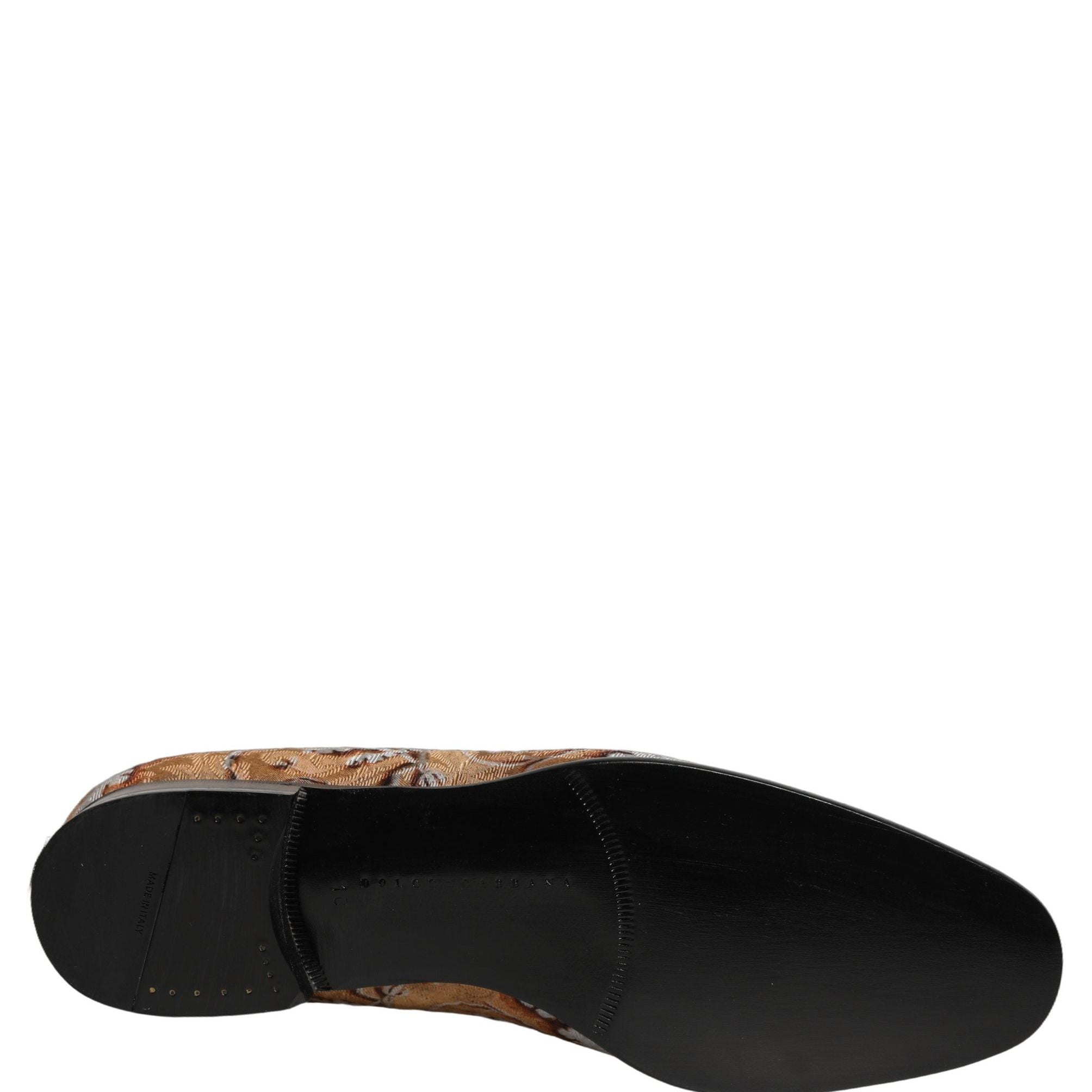 Dolce & Gabbana Gold Brocade Baroque Men Loafers Shoes