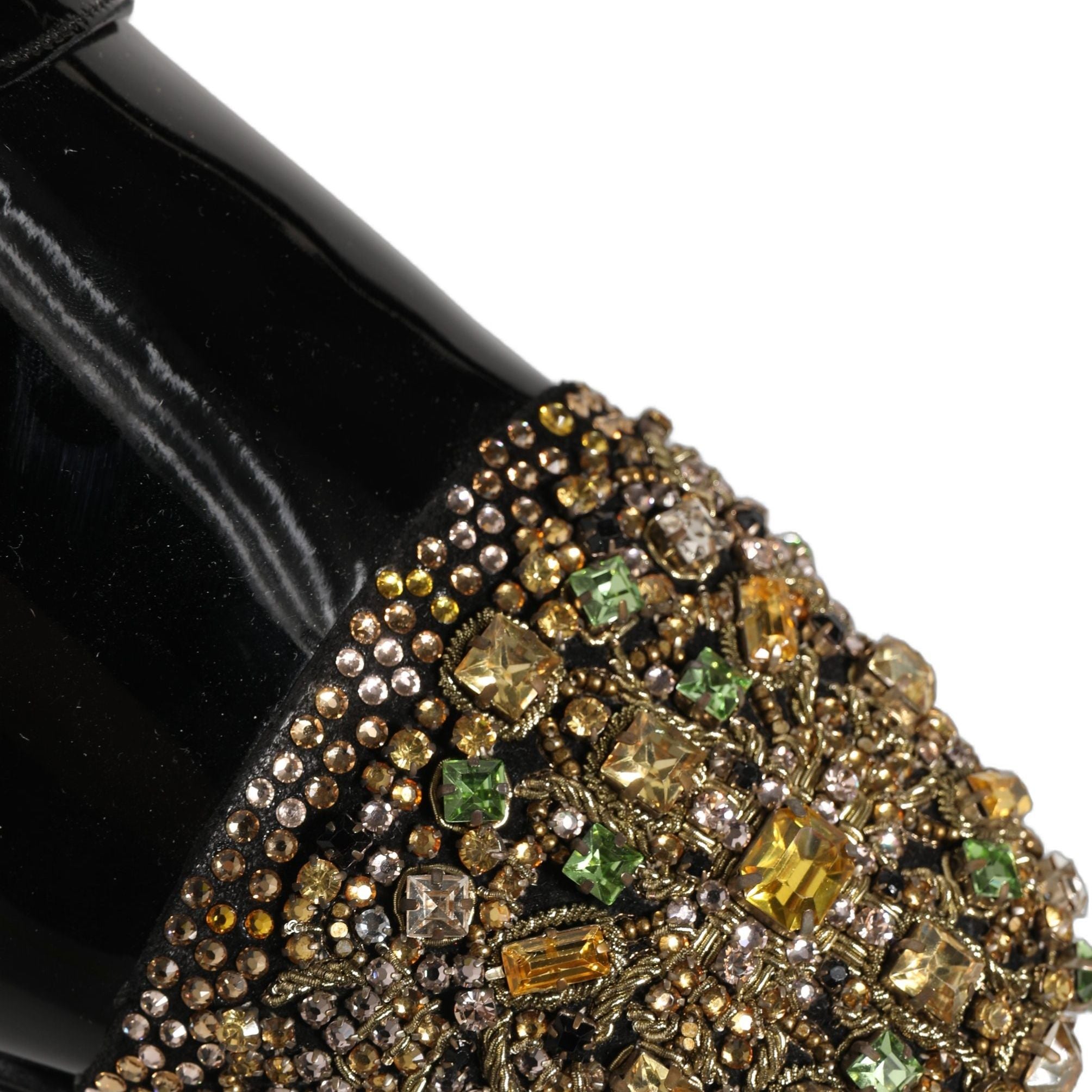 Dolce & Gabbana Black Embellished Men Derby Dress Formal Shoes