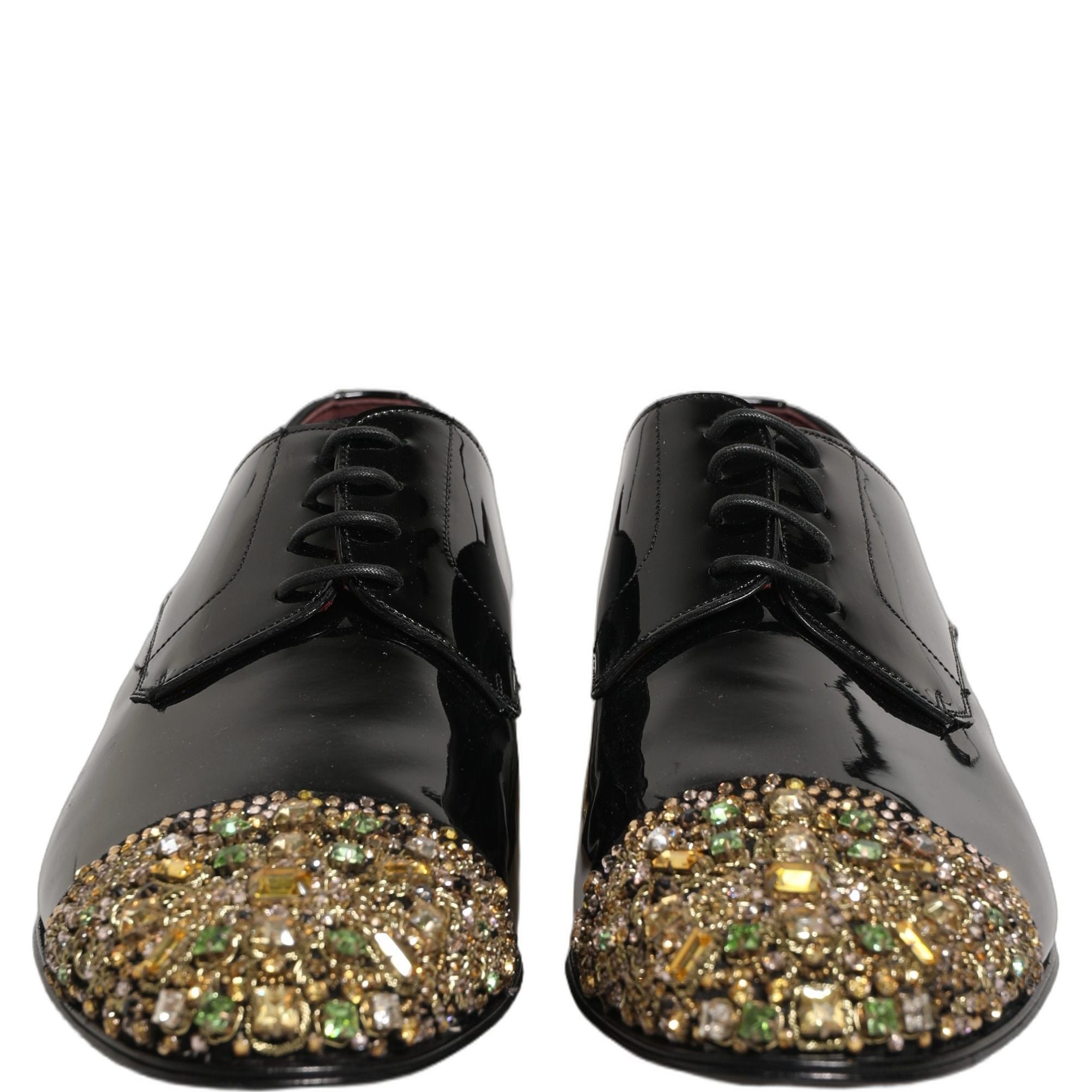 Dolce & Gabbana Black Embellished Men Derby Dress Formal Shoes