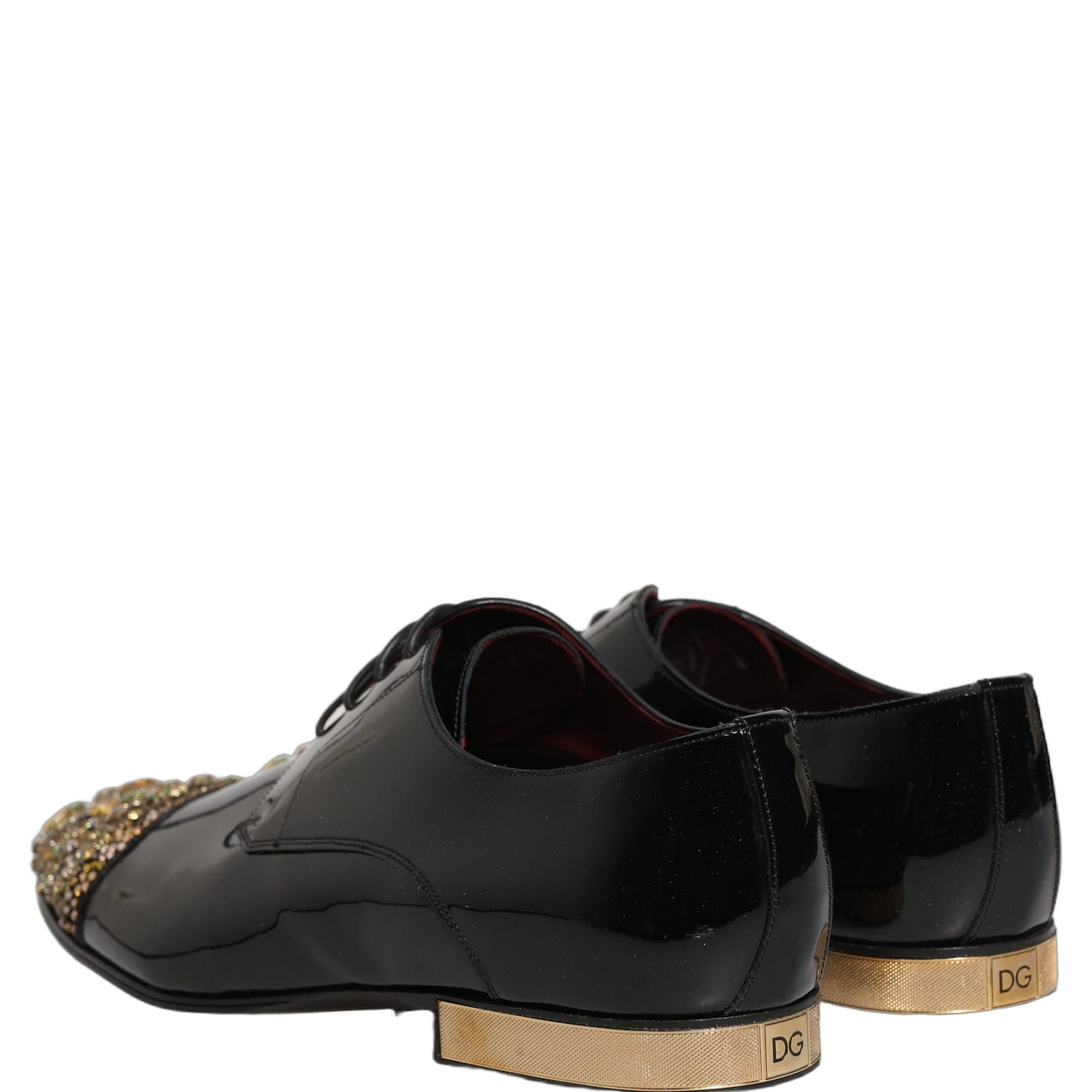 Dolce & Gabbana Black Embellished Men Derby Dress Formal Shoes
