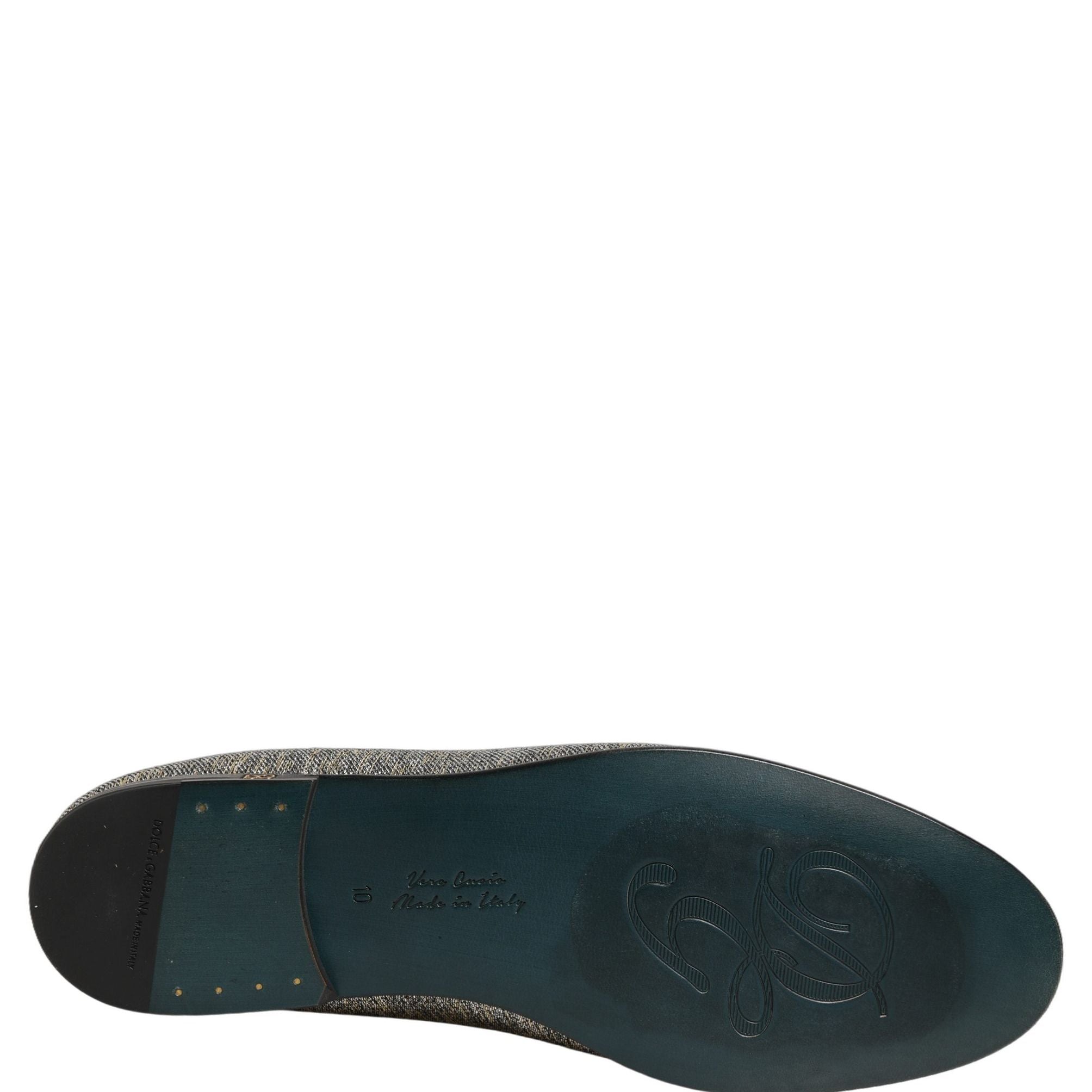 Dolce & Gabbana Gray Lurex Glitter Men Dress Loafers Shoes
