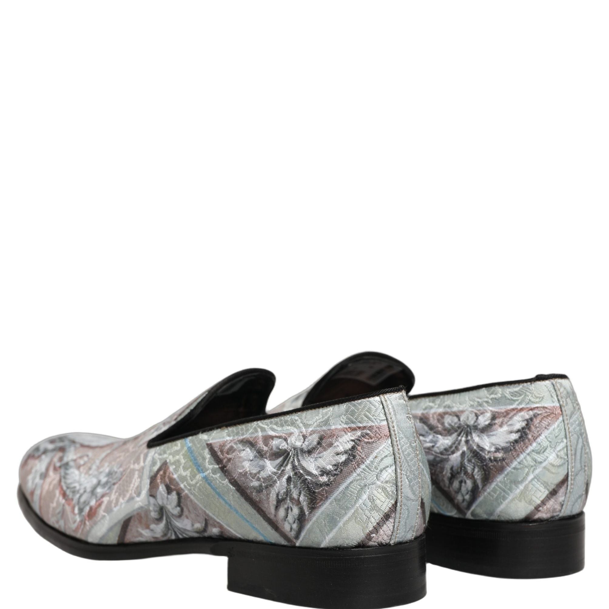 Dolce & Gabbana Multicolor Velvet Baroque Dress Loafers Shoes