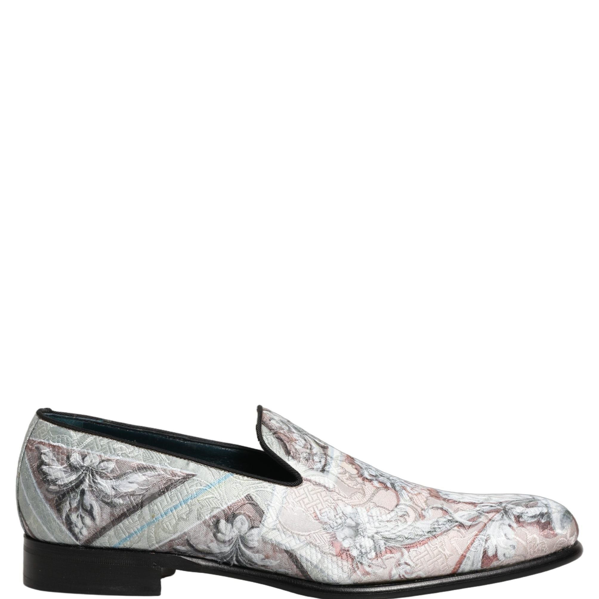 Dolce & Gabbana Multicolor Velvet Baroque Dress Loafers Shoes