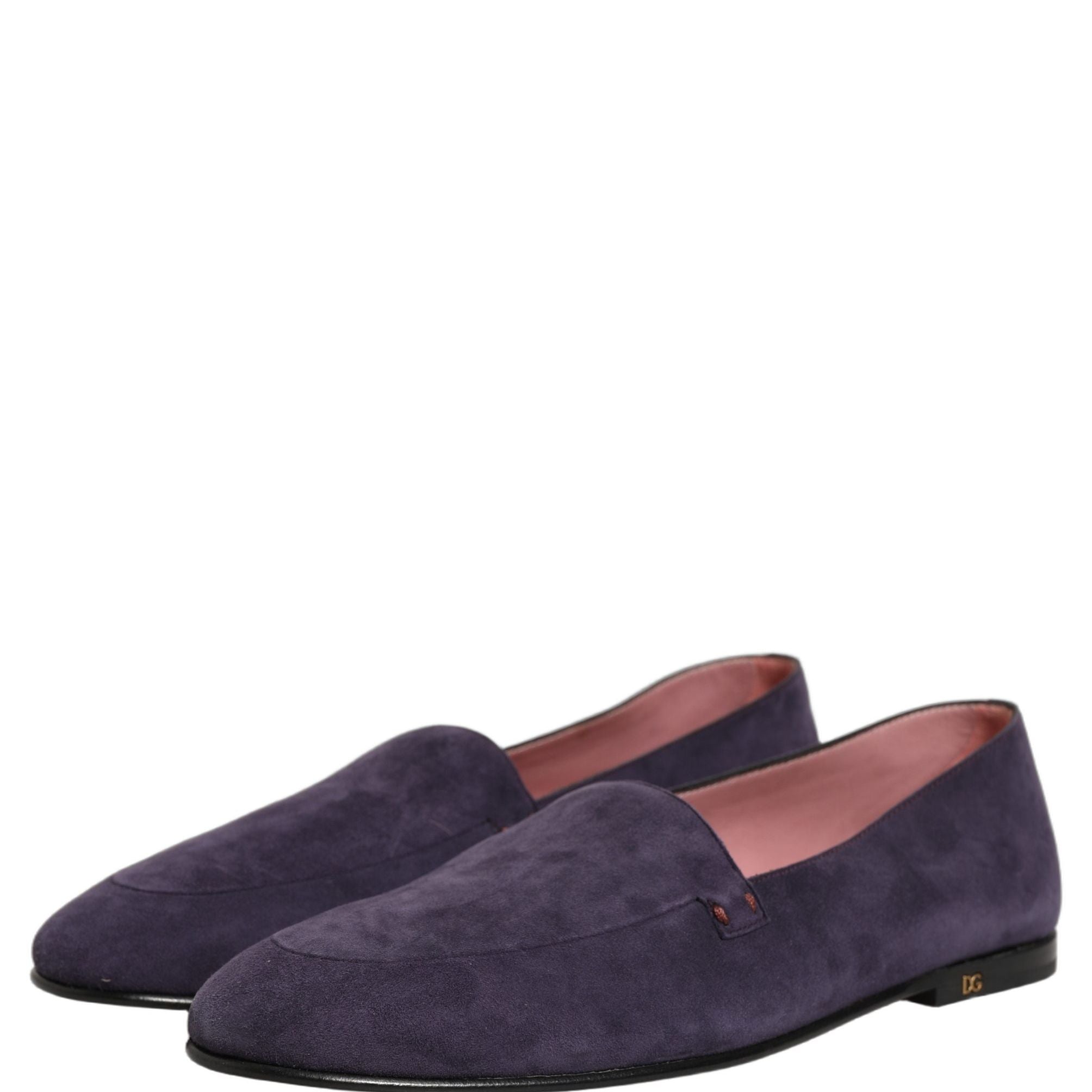 Dolce & Gabbana Violet Velvet Slip On Men Flats Loafers Shoes