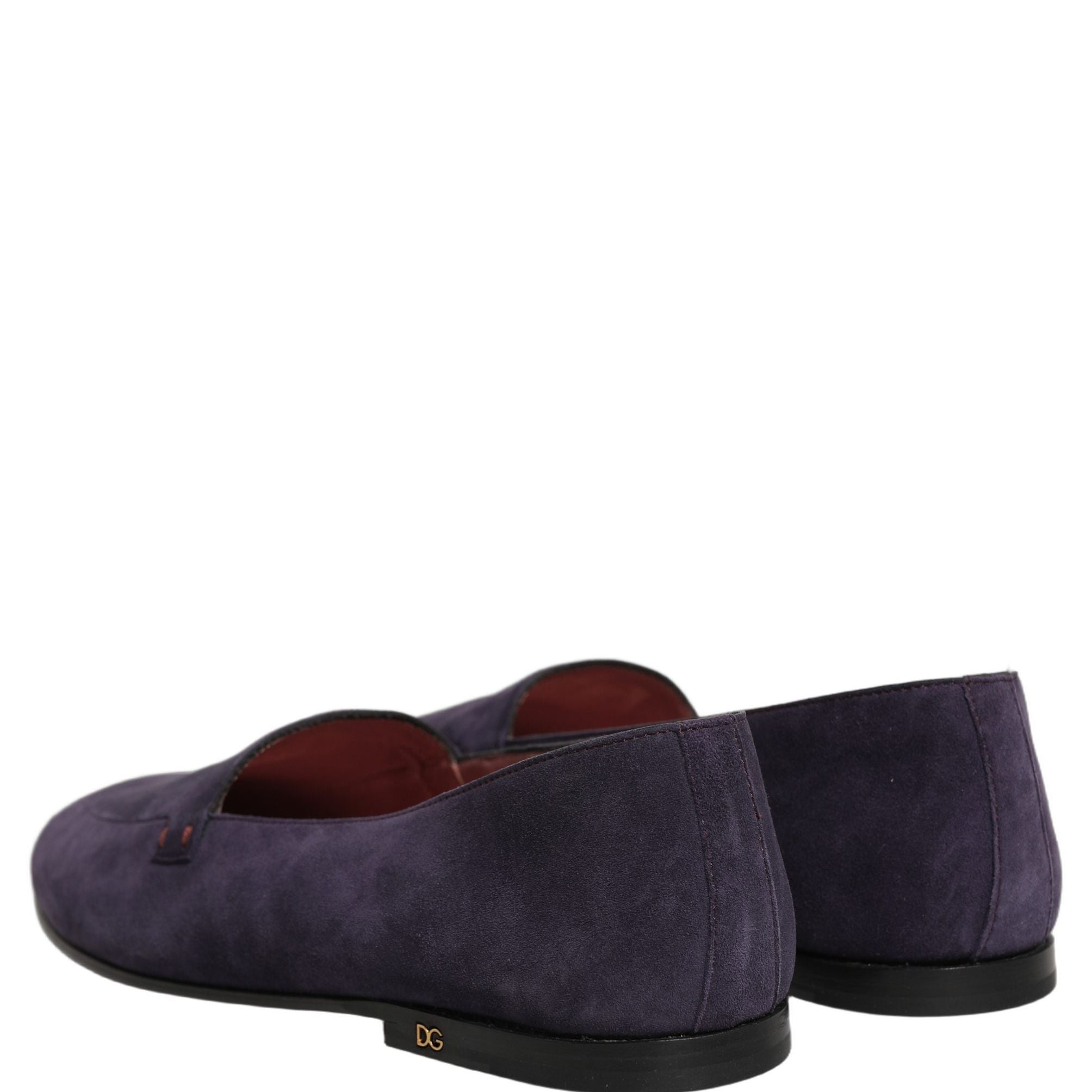 Dolce & Gabbana Violet Velvet Slip On Men Flats Loafers Shoes