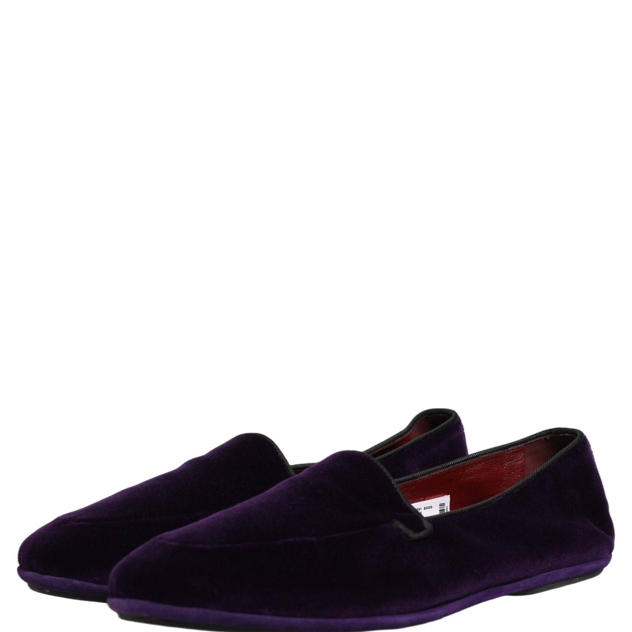 Dolce & Gabbana Violet Velvet Slip On Men Flats Loafers Shoes