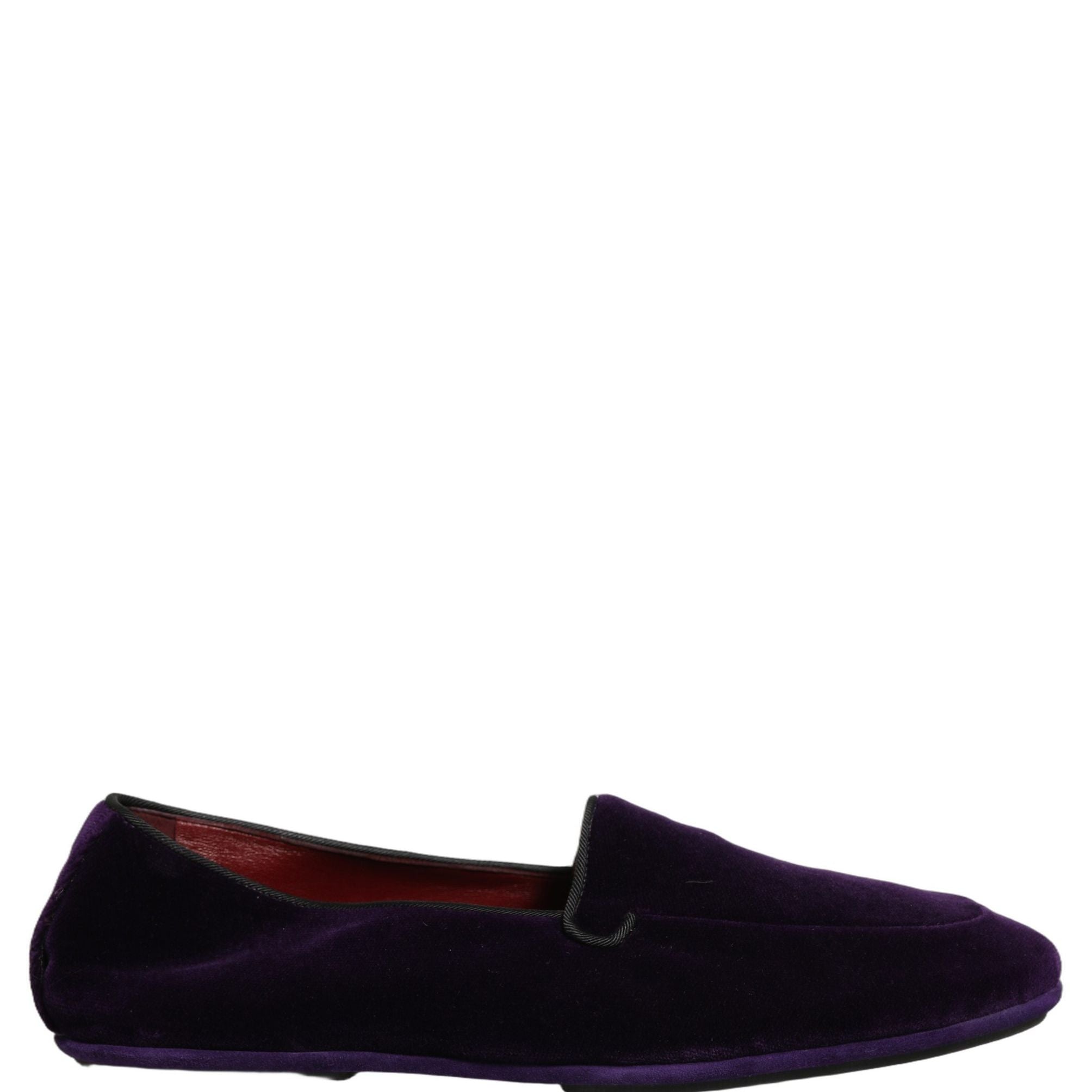 Dolce & Gabbana Violet Velvet Slip On Men Flats Loafers Shoes