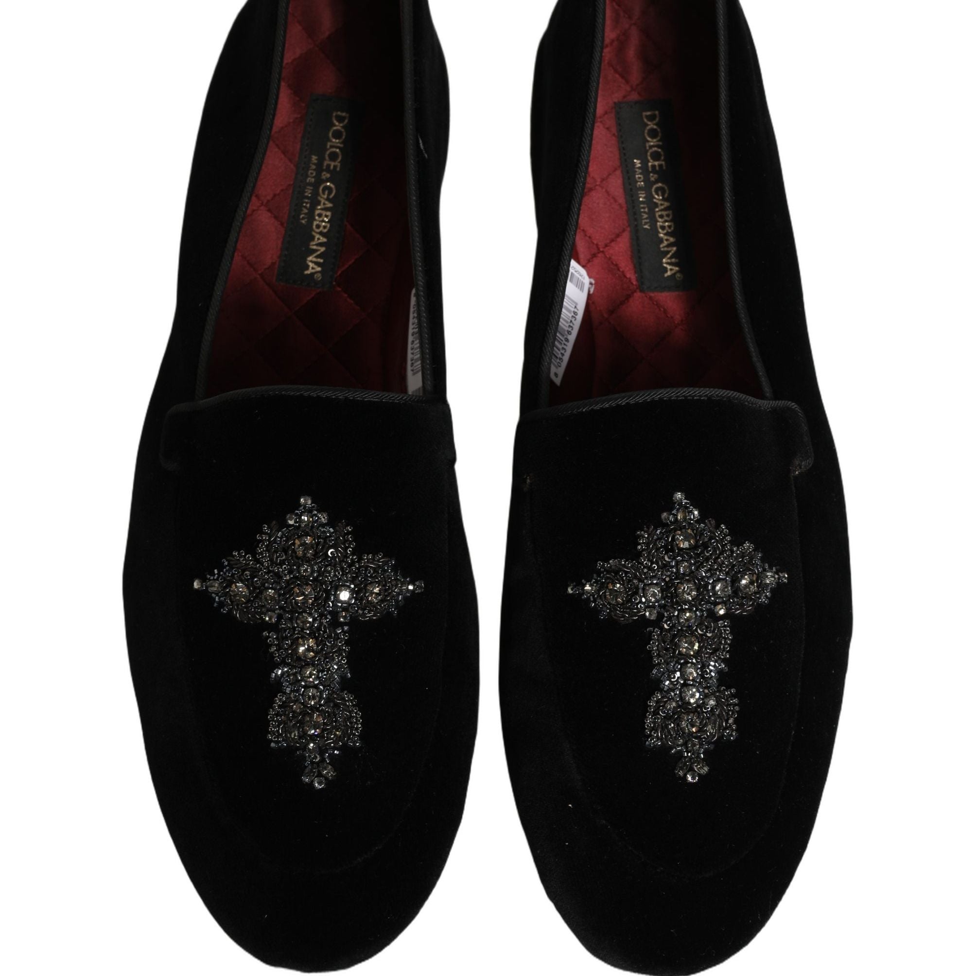 Dolce & Gabbana Black Suede Embellished Dress Loafers Shoes