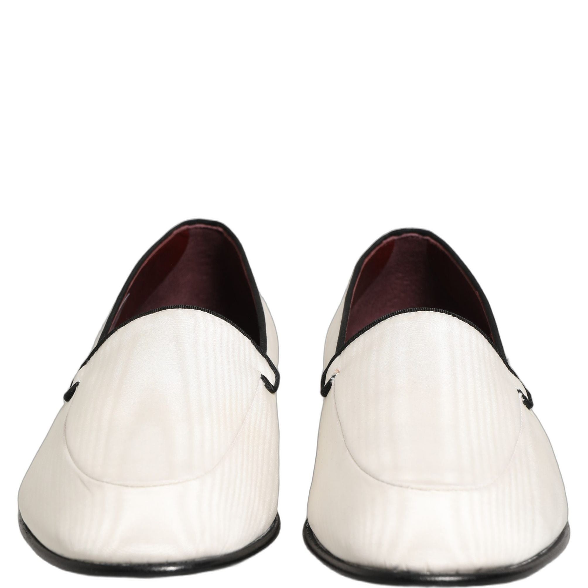 Dolce & Gabbana White Velvet Slip On Men Flats Loafers Shoes