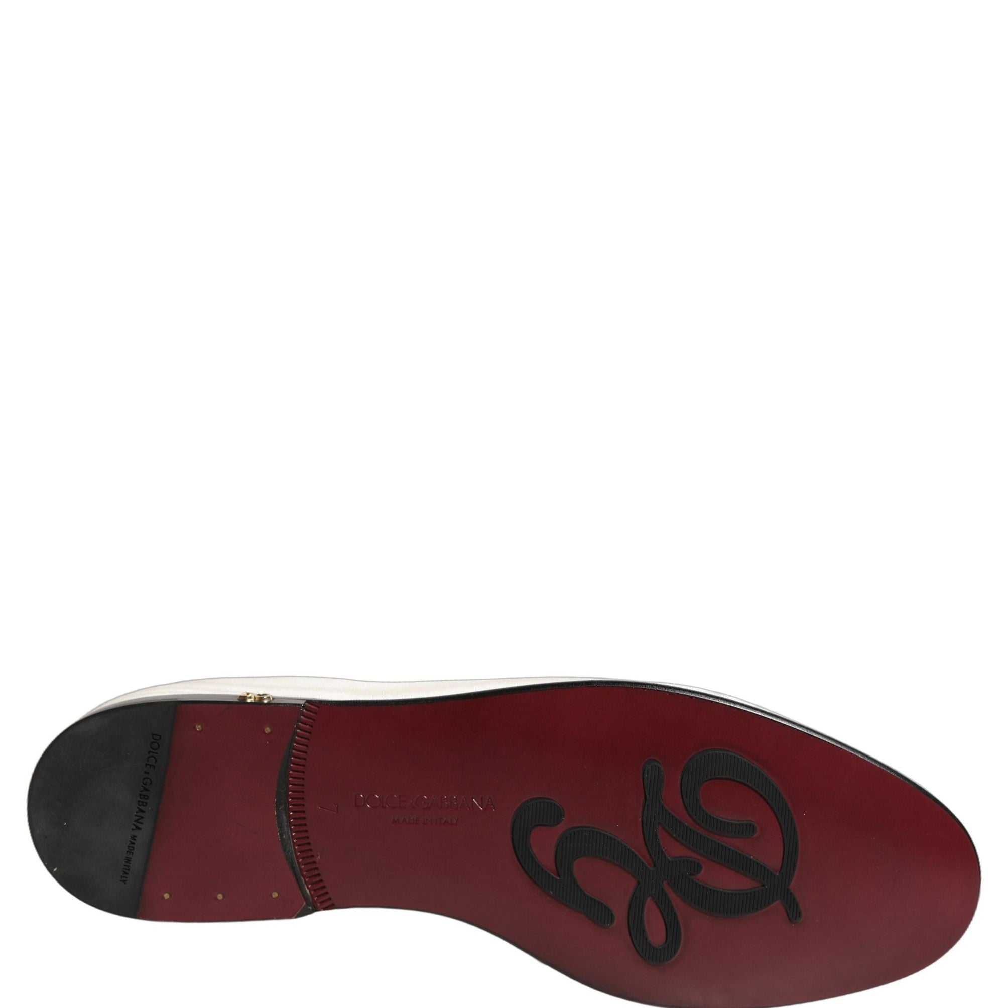 Dolce & Gabbana White Velvet Slip On Men Flats Loafers Shoes