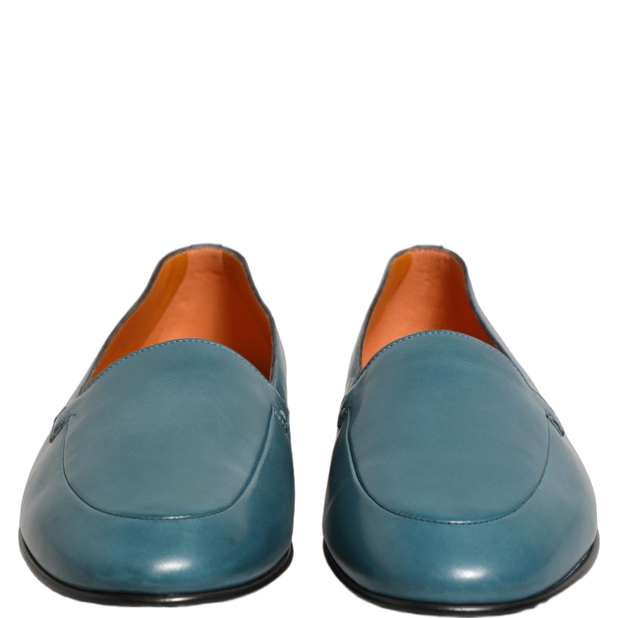 Dolce & Gabbana Blue Leather Logo Slip On Men Loafers Shoes