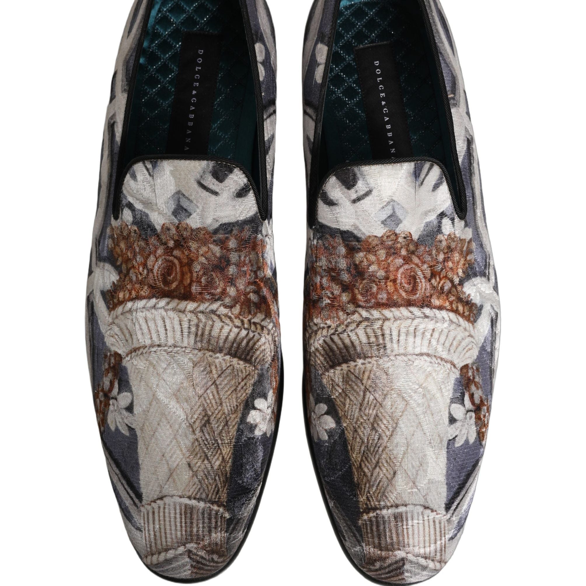 Dolce & Gabbana Multicolor Floral Tapestry Embroidery Loafer Shoes