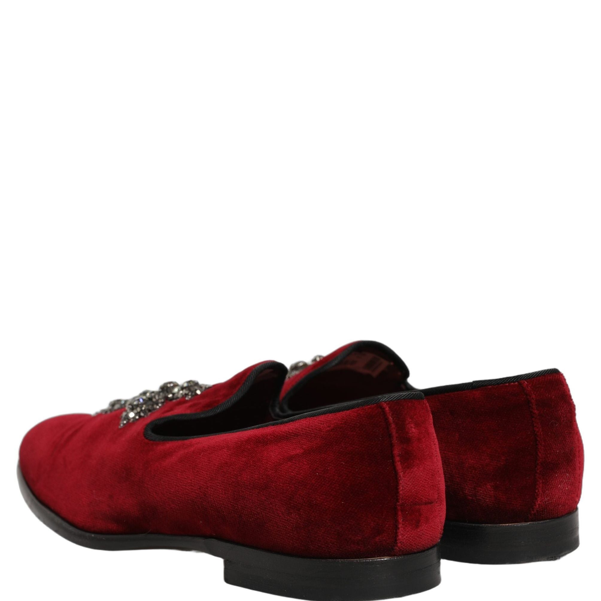 Dolce & Gabbana Maroon Suede Cross Slip On Dress Loafers Shoes