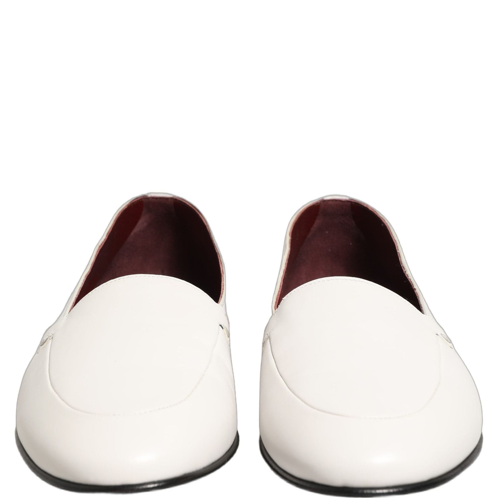 Dolce & Gabbana White Leather Logo Slip On Men Loafers Shoes