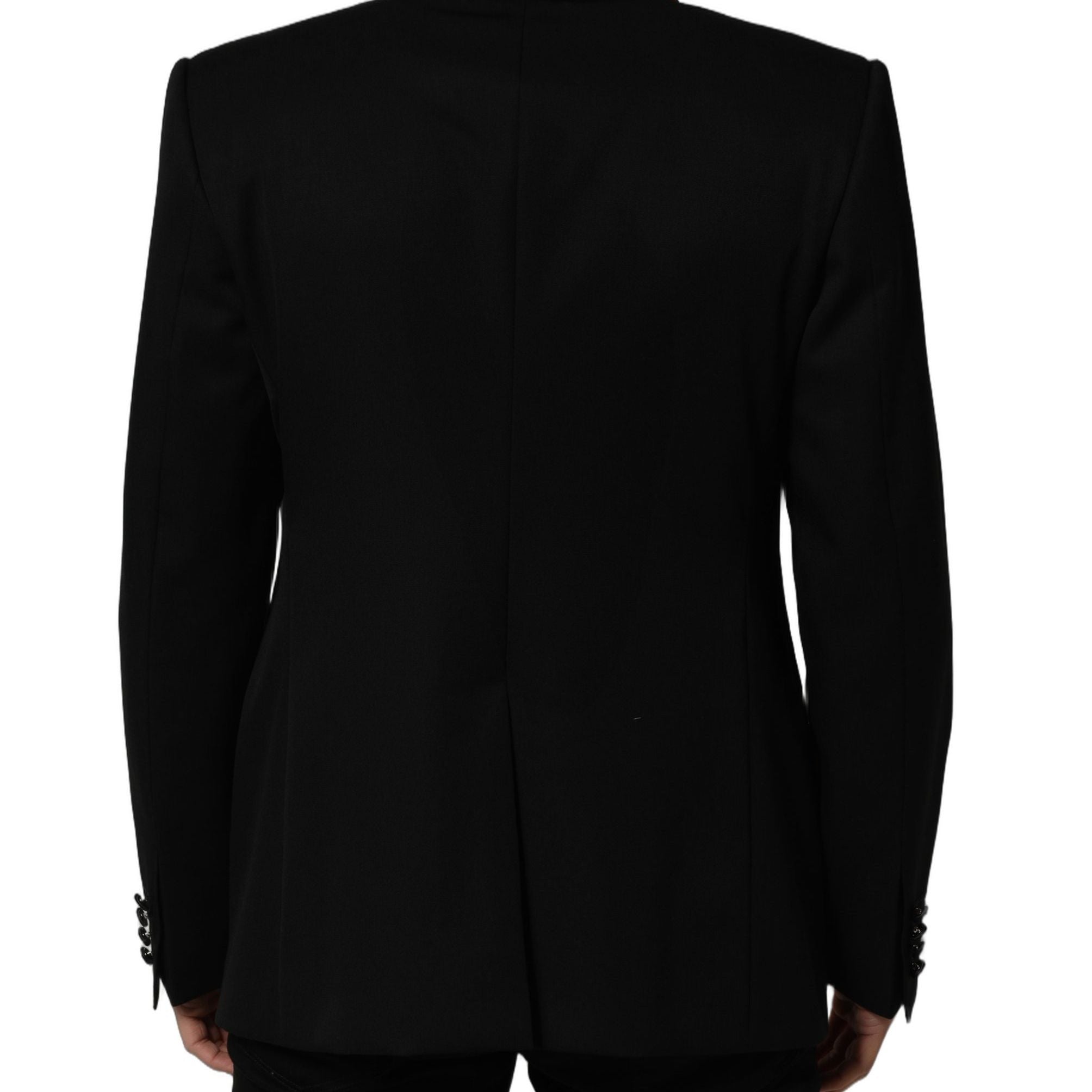 Dolce & Gabbana Black Crystal Embellished Coat Blazer Jacket