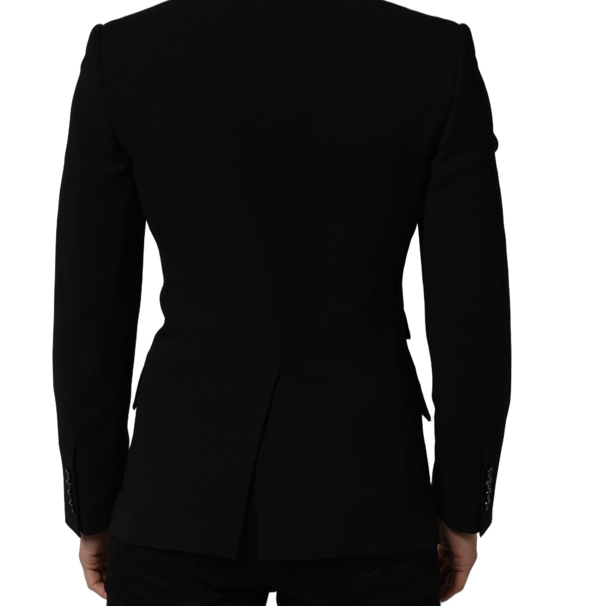 Dolce & Gabbana Black Wool Single Breasted Men Blazer Jacket