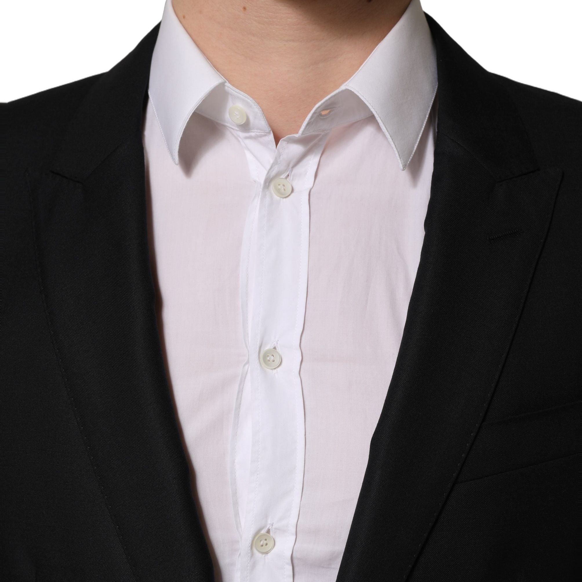 Dolce & Gabbana Black Wool Single Breasted Men Blazer Jacket