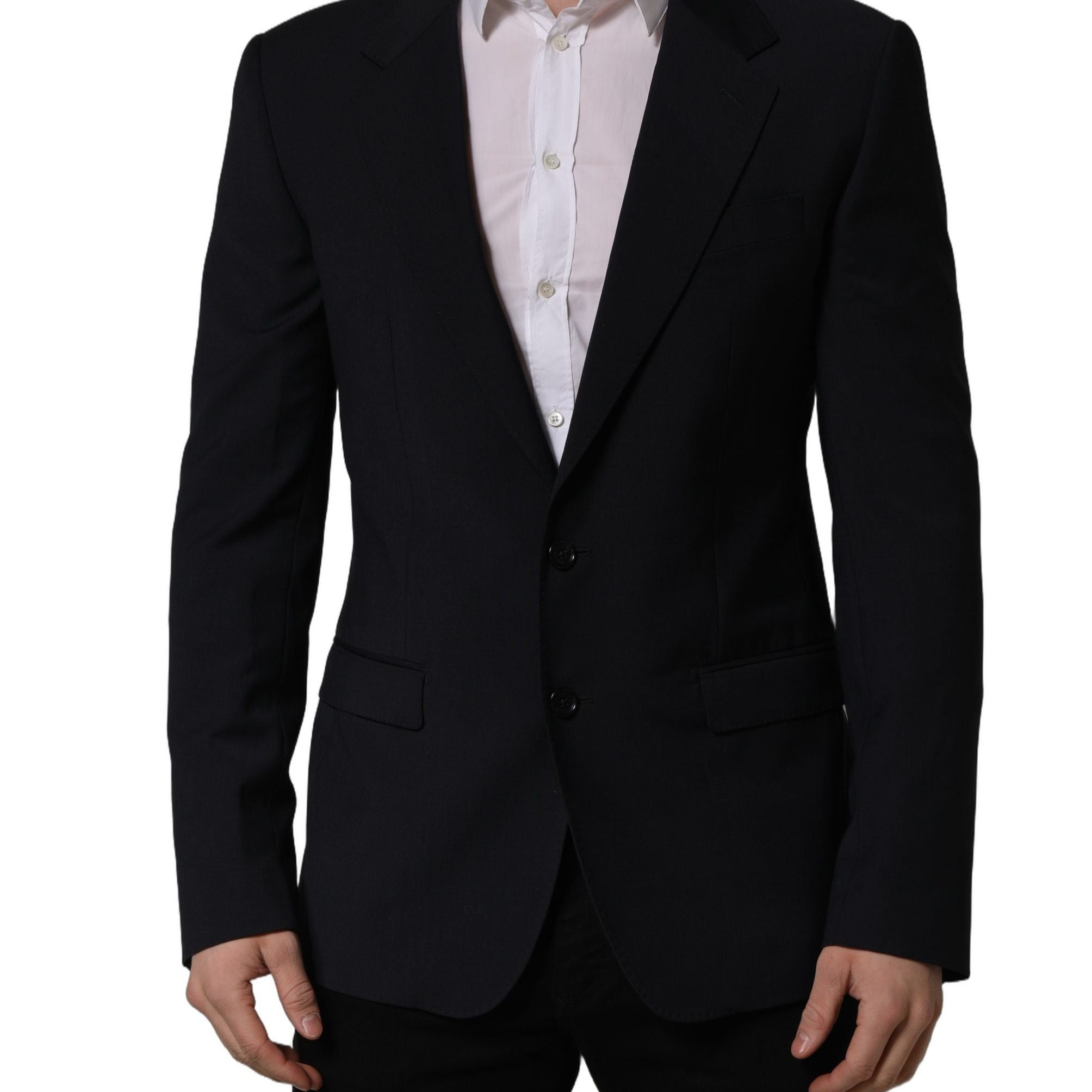 Dolce & Gabbana Black Wool Single Breasted Men Blazer Jacket