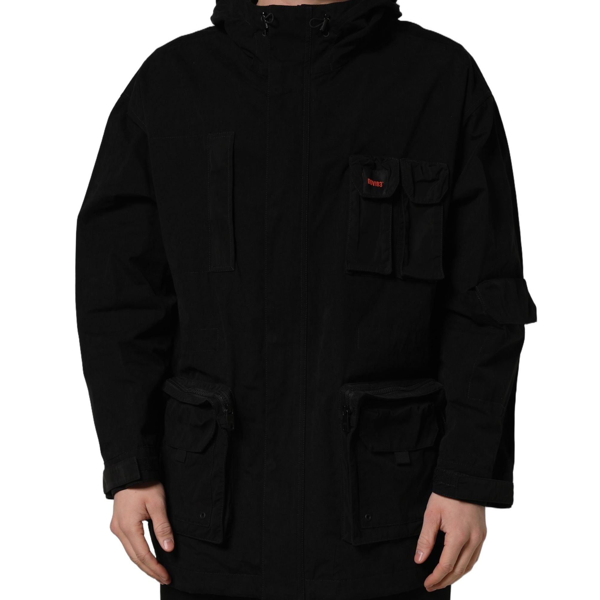 Dolce & Gabbana Black Nylon Men Hooded Windbreaker Jacket