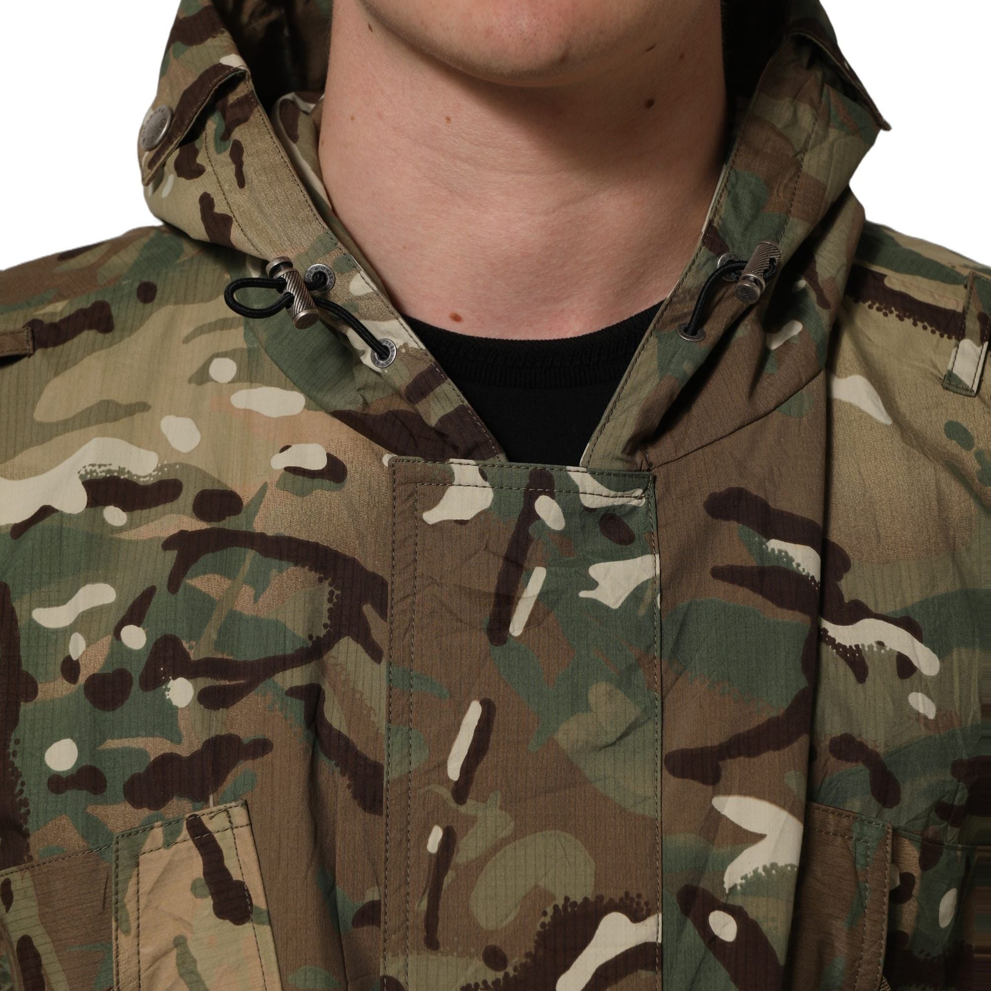 Dolce & Gabbana Multicolor Camouflage Hooded Coat Jacket