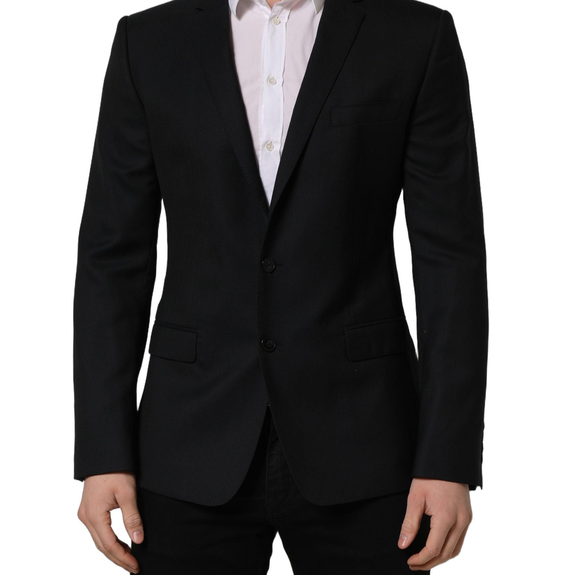 Dolce & Gabbana Black Wool Single Breasted Blazer Jacket