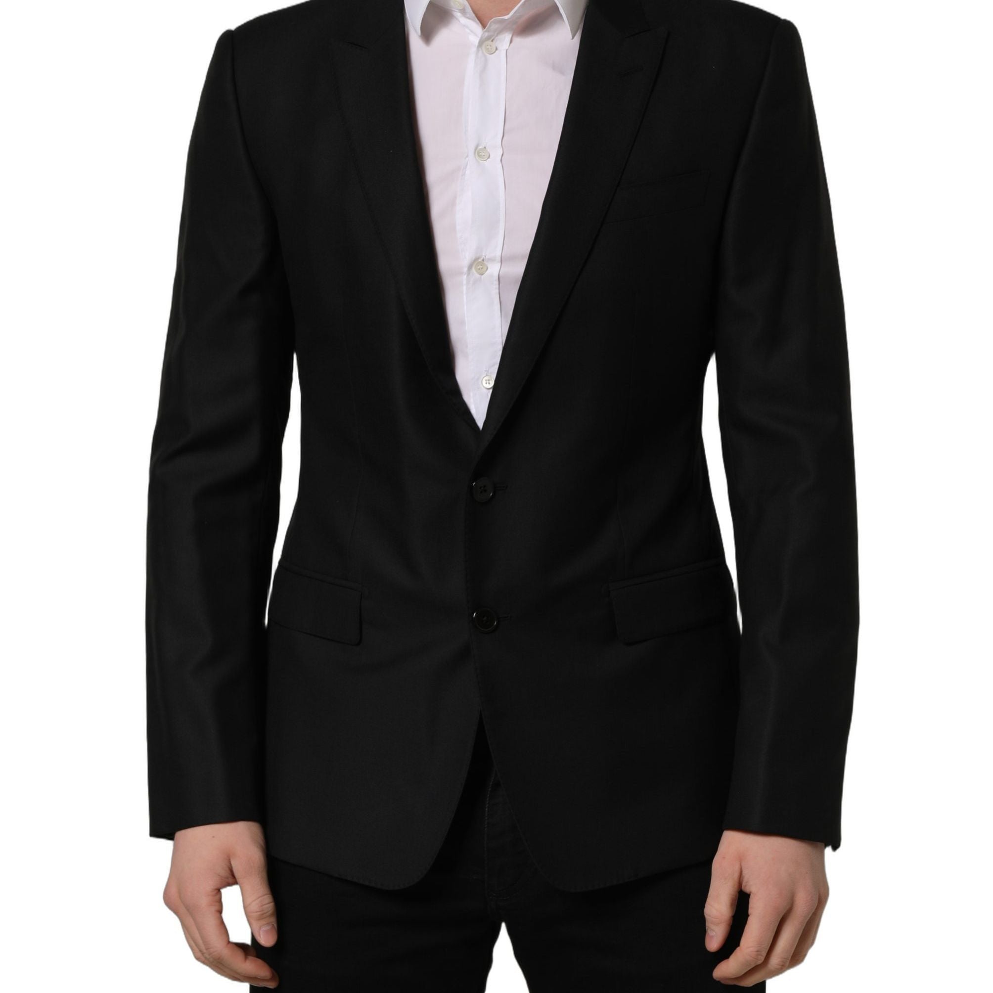 Dolce & Gabbana Black Wool Single Breasted Blazer Jacket
