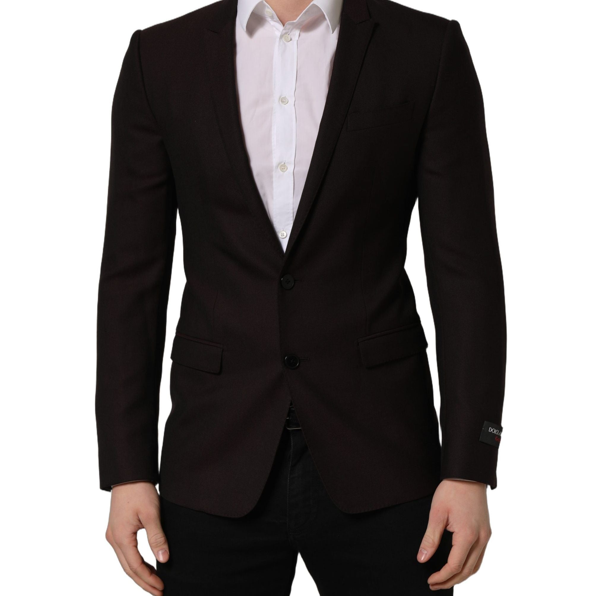 Dolce & Gabbana Brown Wool GOLD Single Breasted Men Jacket