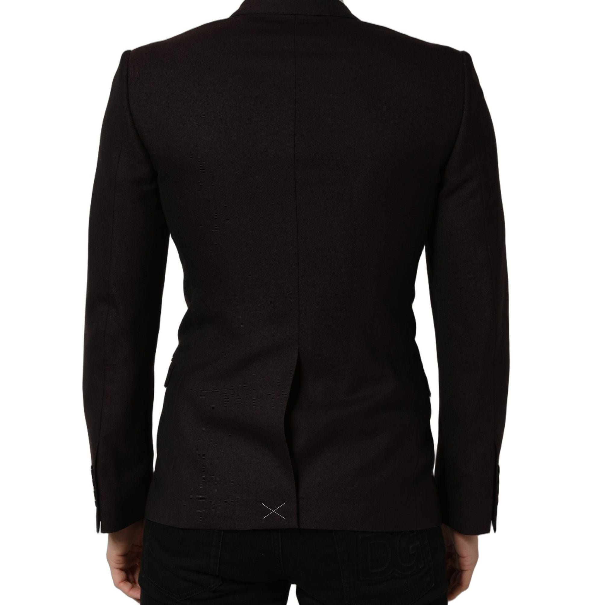 Dolce & Gabbana Brown Wool GOLD Single Breasted Men Jacket