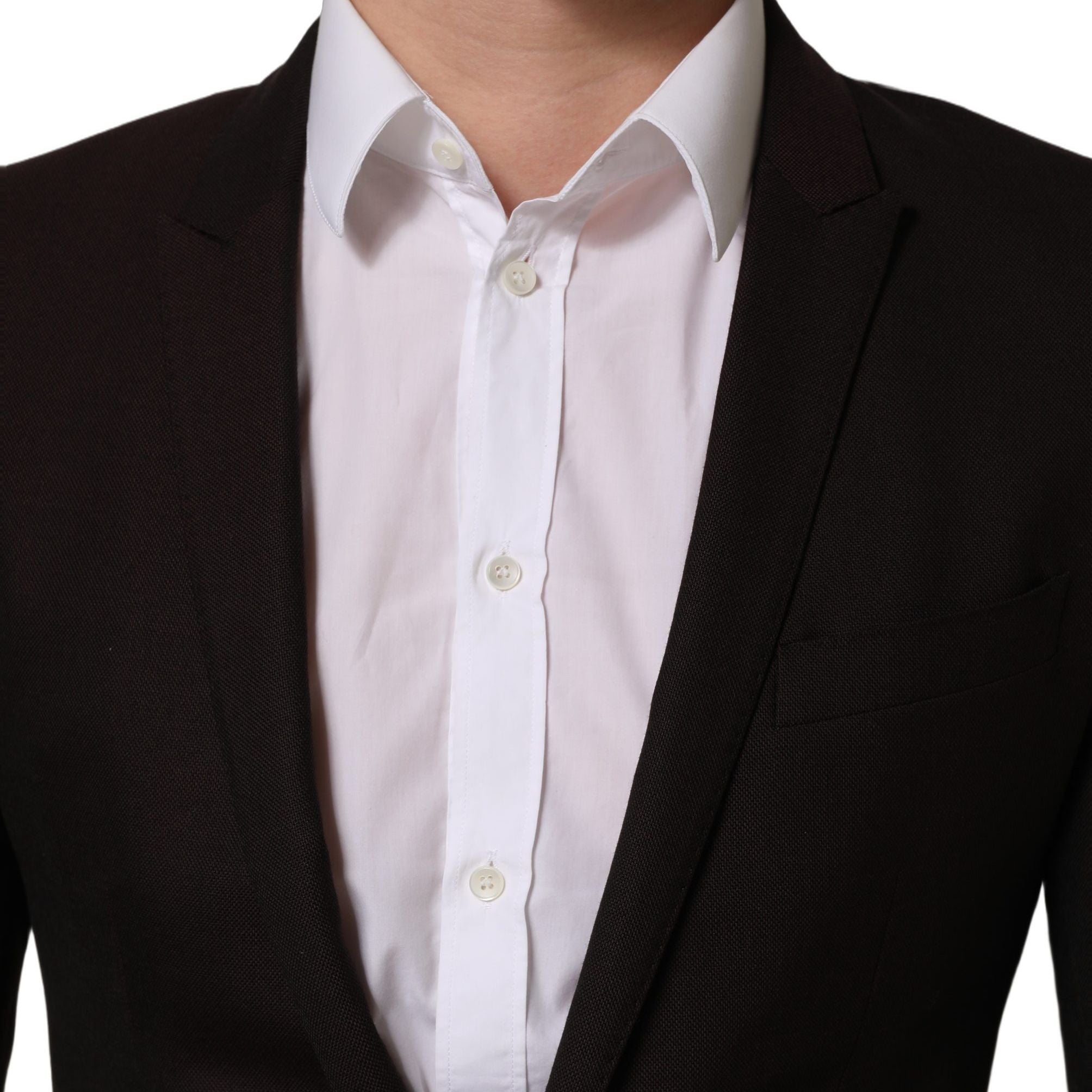 Dolce & Gabbana Brown Wool GOLD Single Breasted Men Jacket