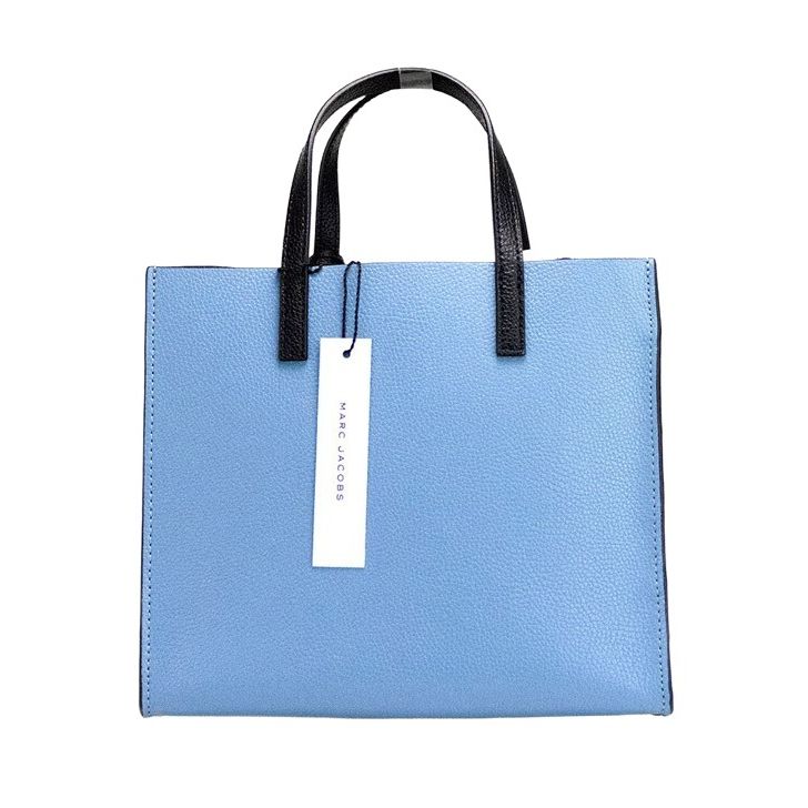 Marc Jacobs Grind Mini Blue Heaven Colorblock Leather Tote Crossbody Bag Purse