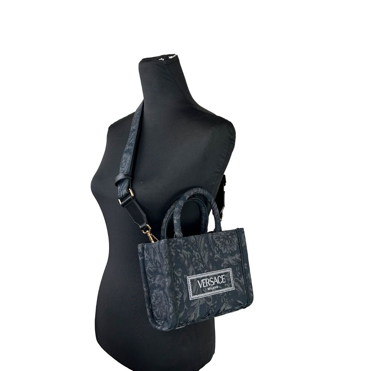 Versace Women'S 'Extra Small Athena' Shopping Bag Black