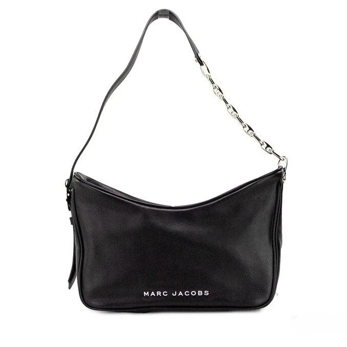 Marc Jacobs Tempo Small Black Smooth Leather Hobo Convertible Shoulder Bag Purse