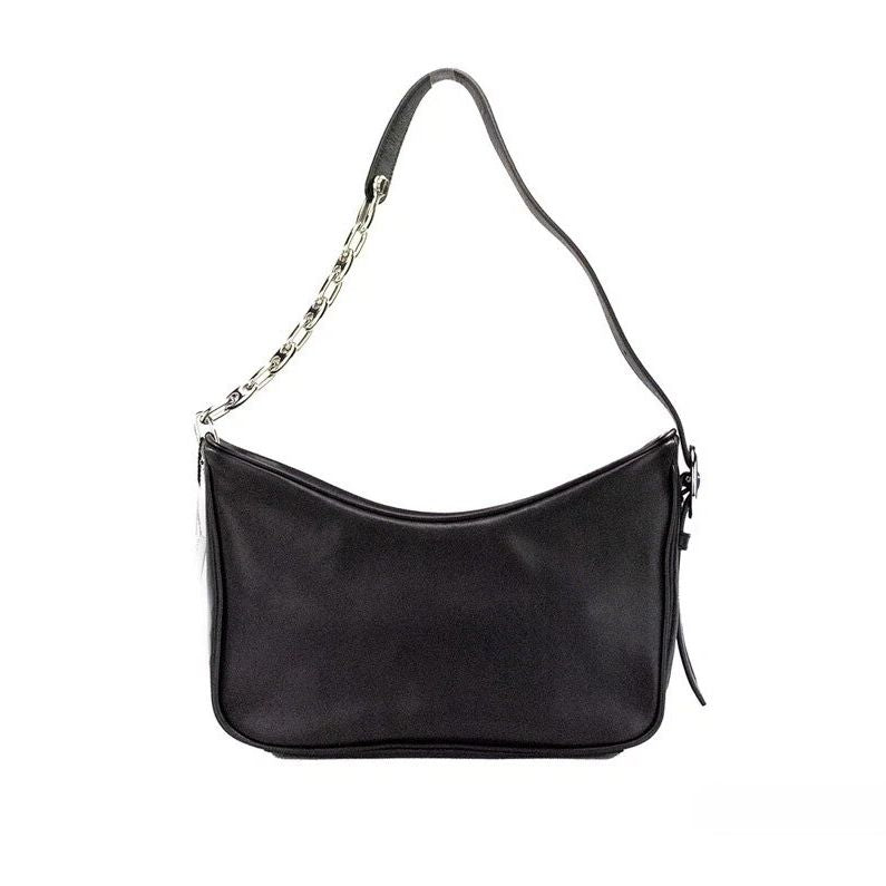 Marc Jacobs Tempo Small Black Smooth Leather Hobo Convertible Shoulder Bag Purse
