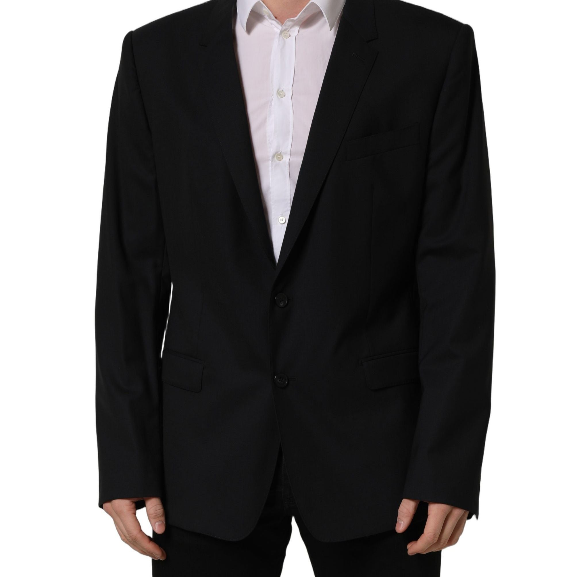 Dolce & Gabbana Black Wool Single Breasted Blazer Jacket