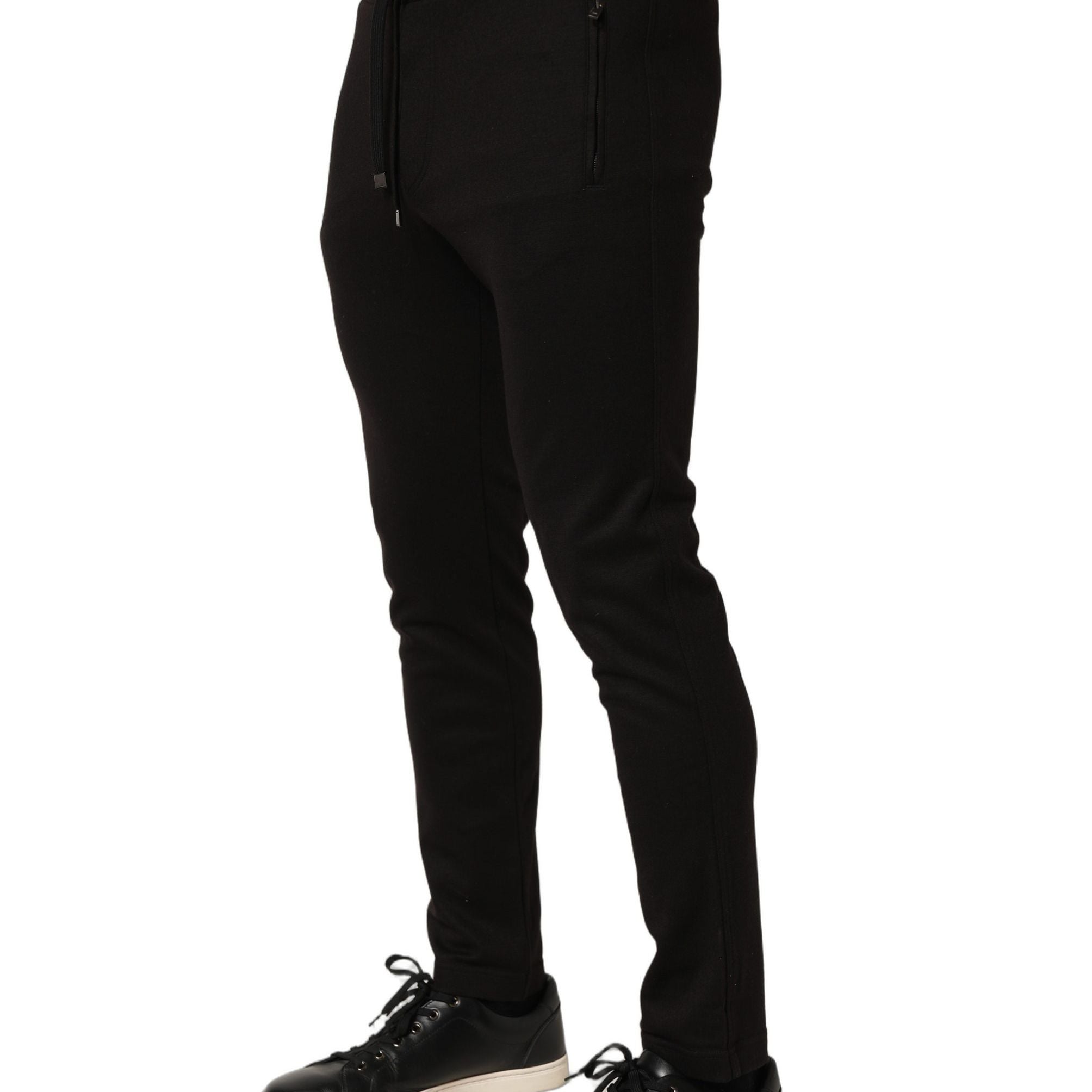 Dolce & Gabbana Black Wool Jogger Men Sweatpants Trouser Pants